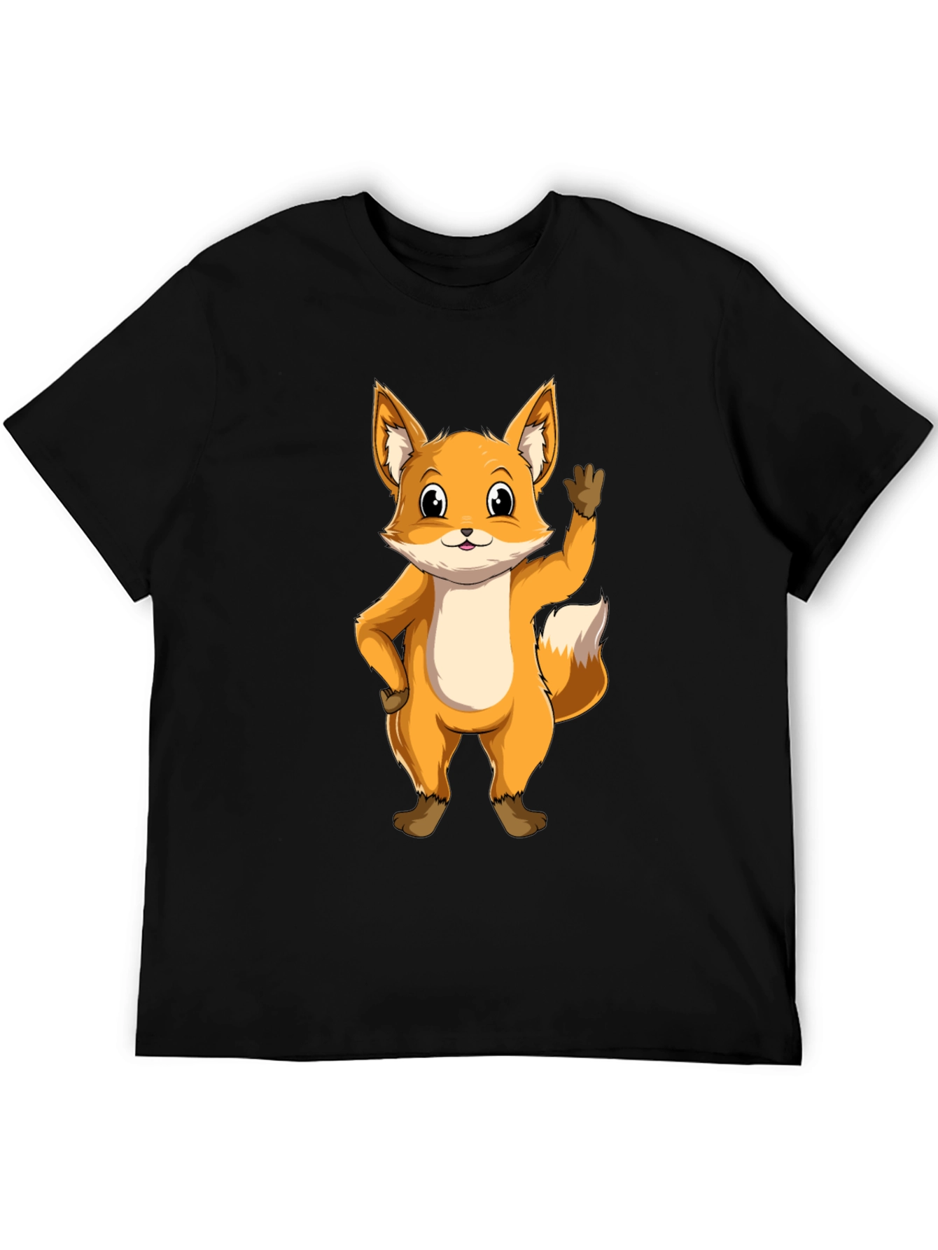 Cute Fox Graphic Tee - Black Unisex T-Shirt