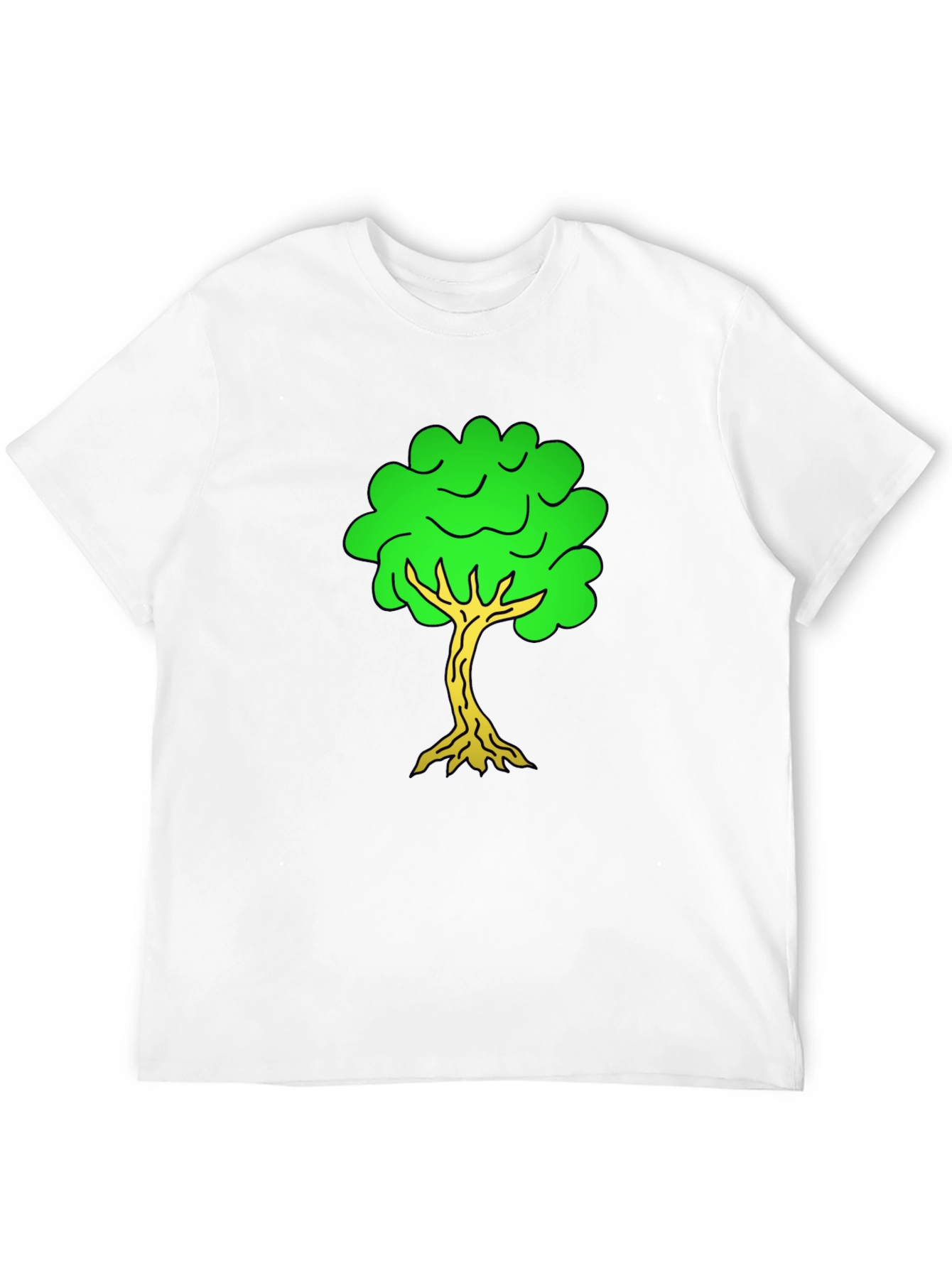 Cartoon Tree Black T-Shirt