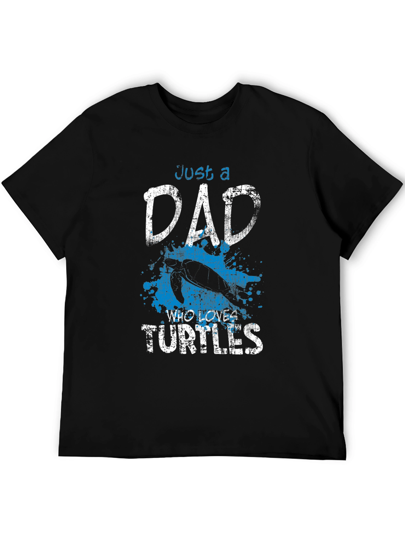 Dad Who Loves Turtles Black Graphic T-Shirt