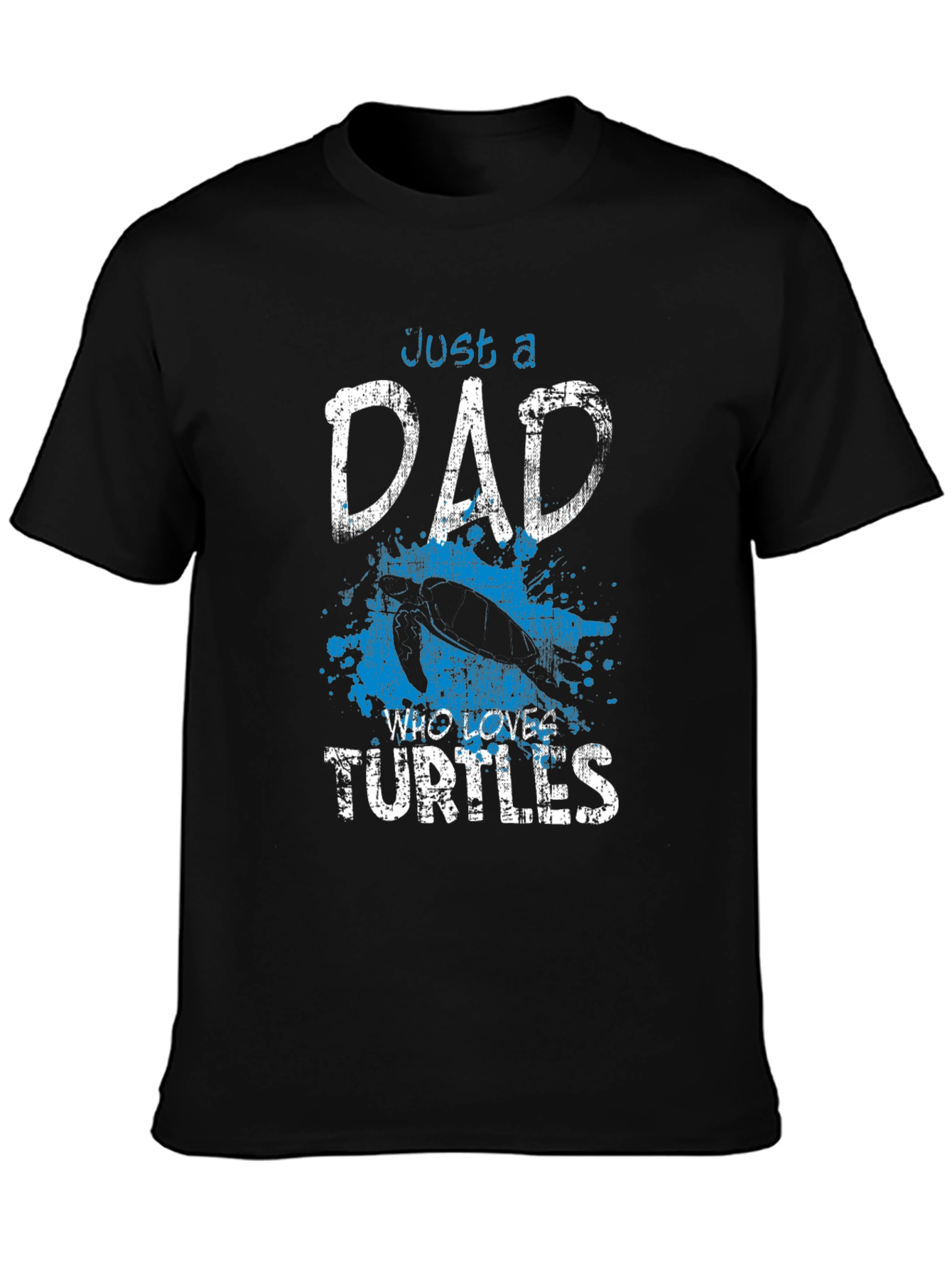 Dad Who Loves Turtles Black Graphic T-Shirt
