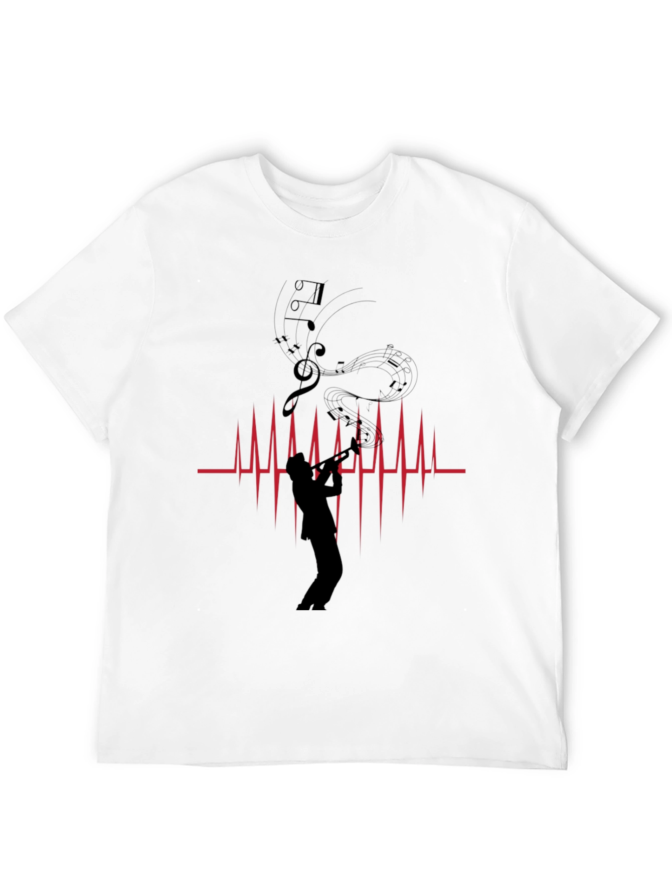 Musician Heartbeat Graphic Tee - Black
