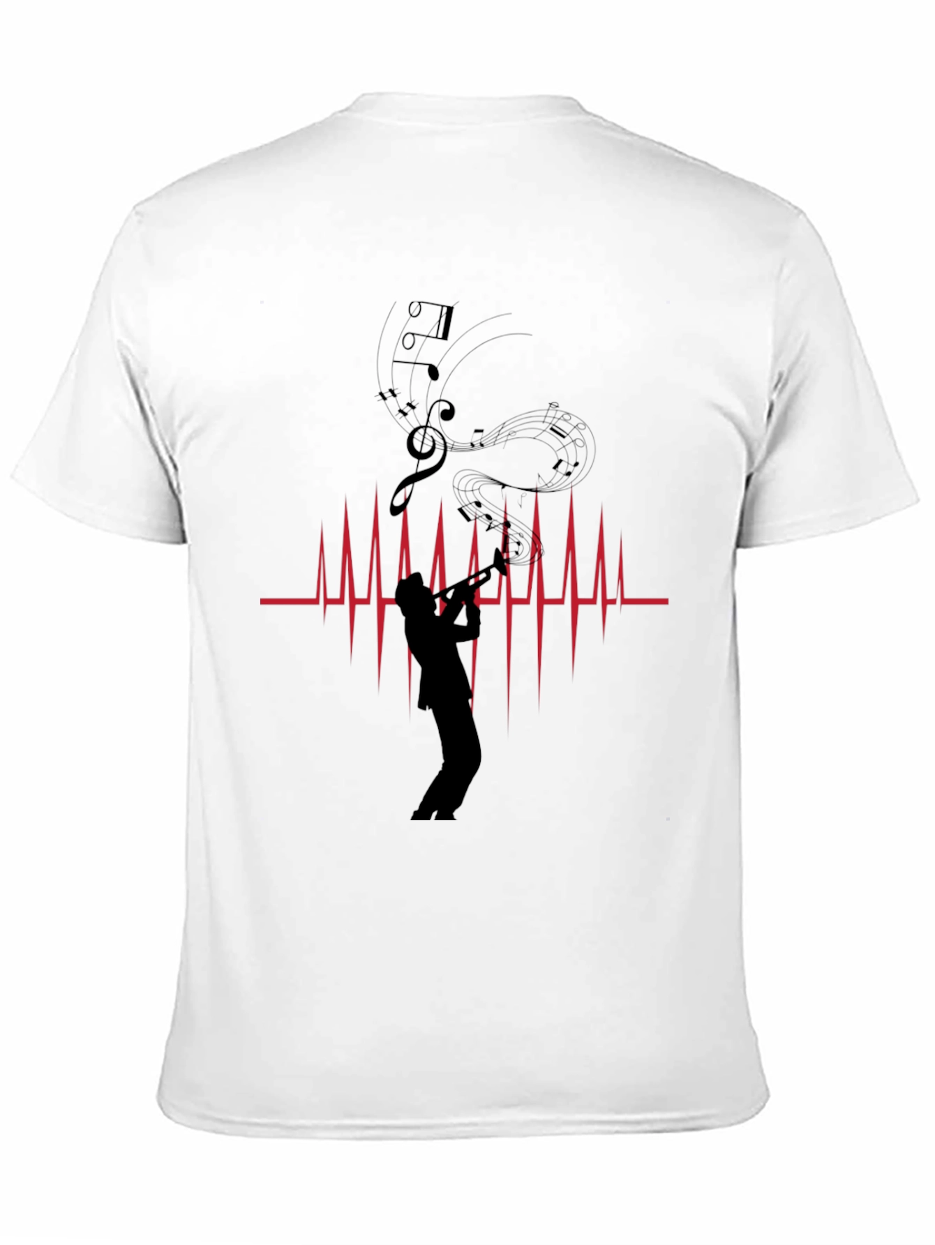 Musician Heartbeat Graphic Tee - Black