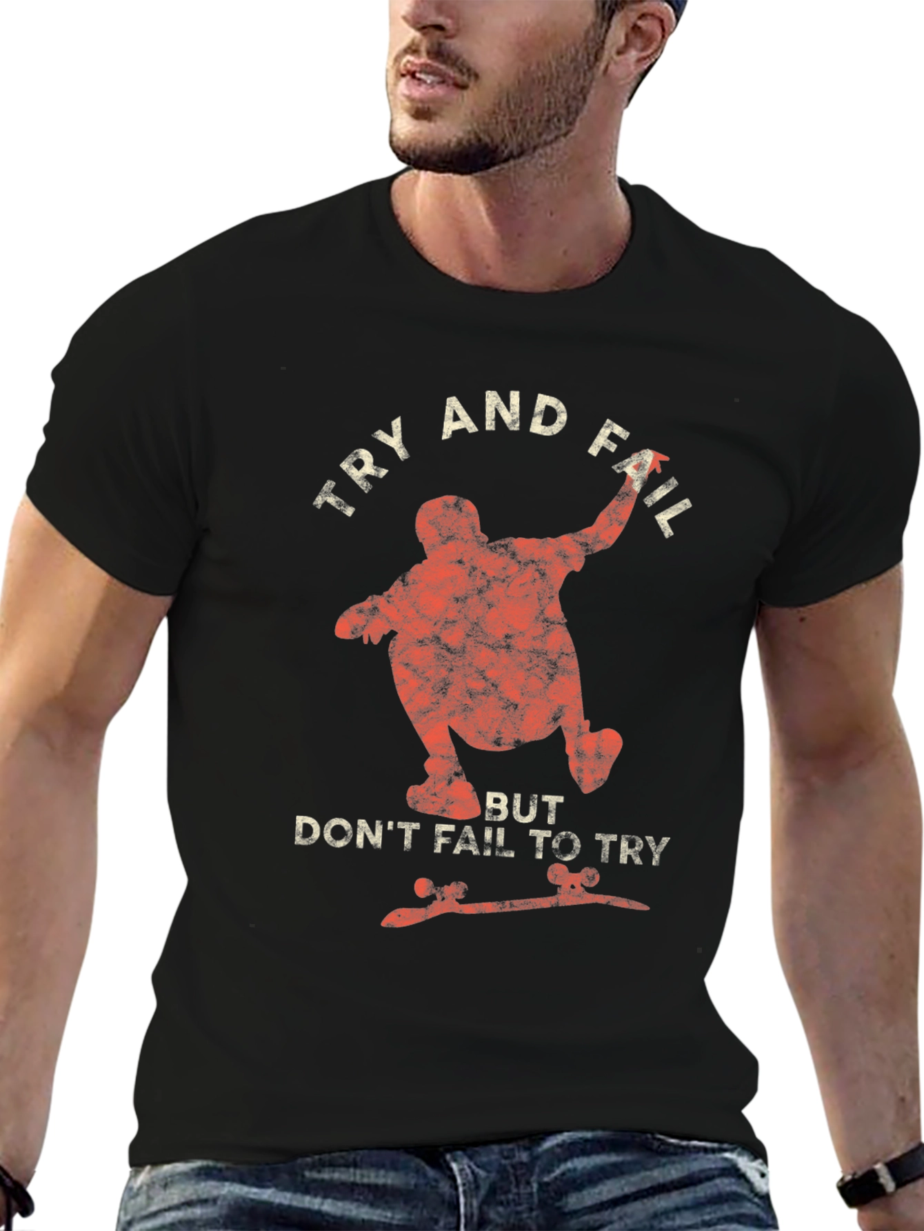 Try and Fail Skateboarder Graphic T-Shirt