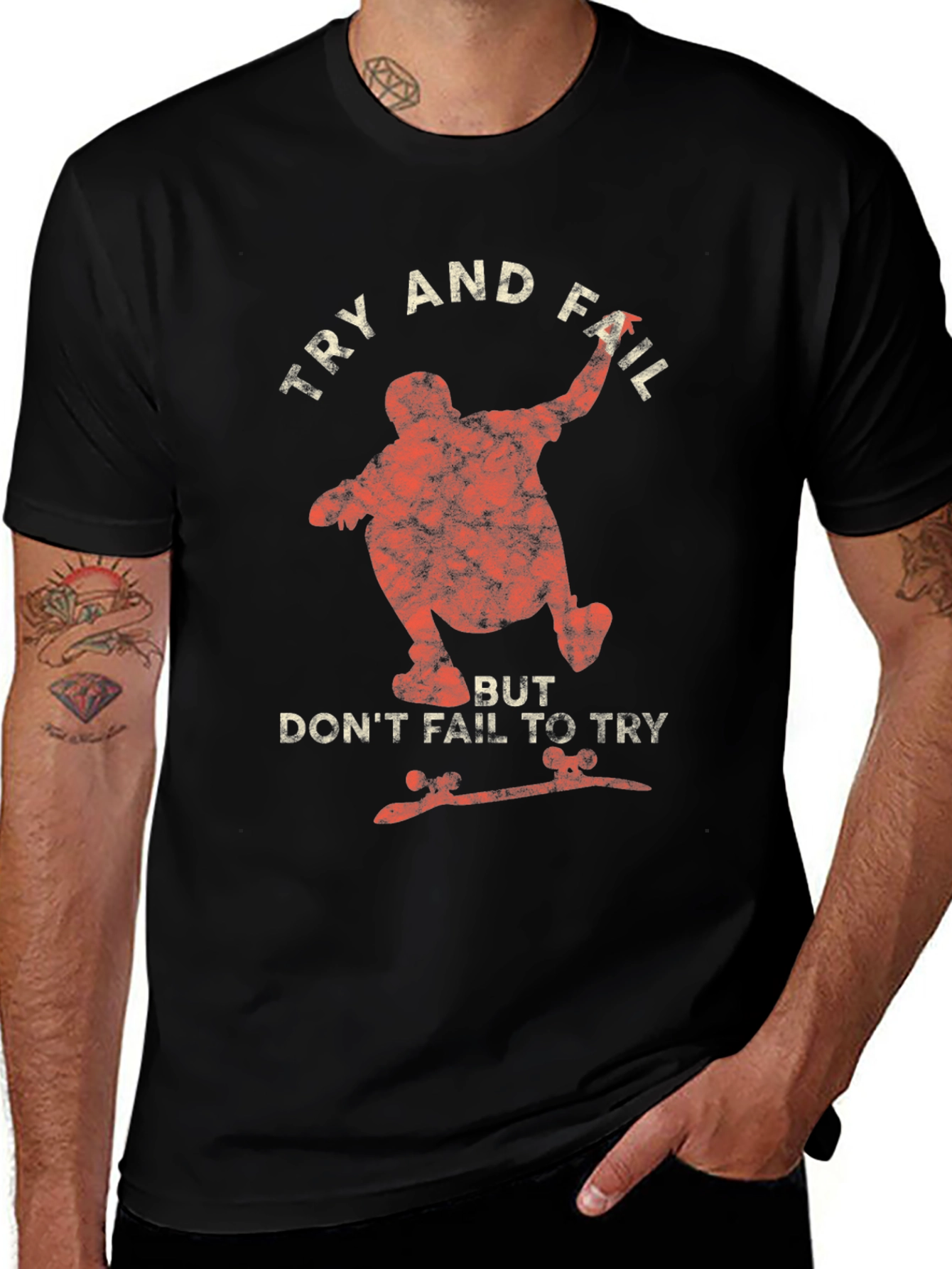 Try and Fail Skateboarder Graphic T-Shirt