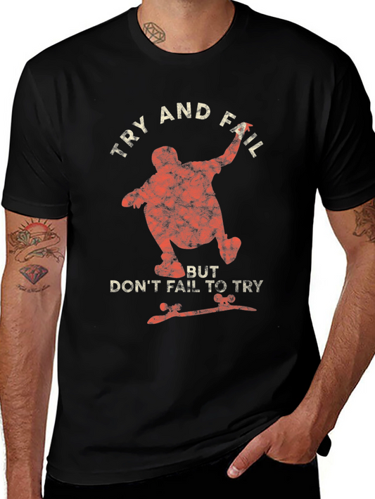 Try and Fail Skateboarder Graphic T-Shirt