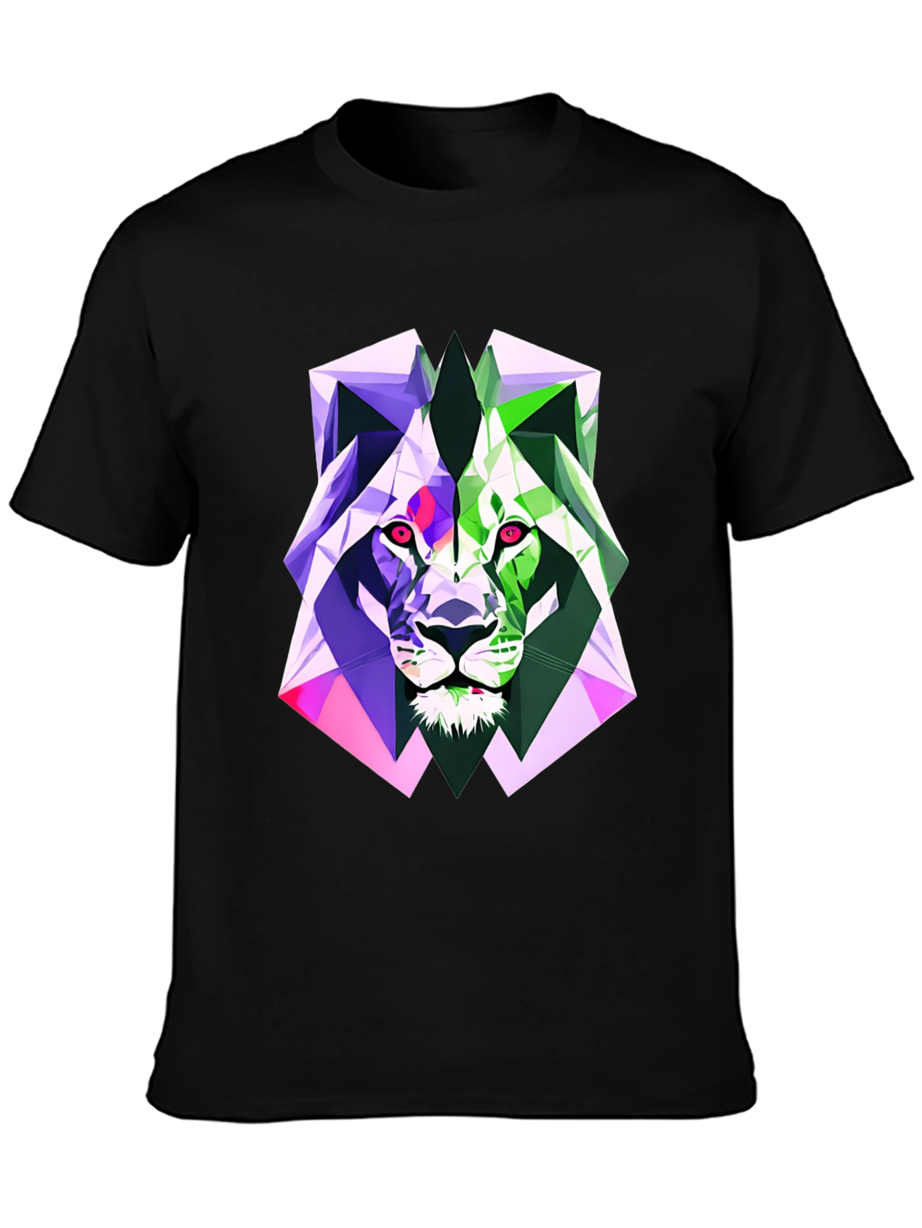Geometric Lion Graphic Tee - Bold Style