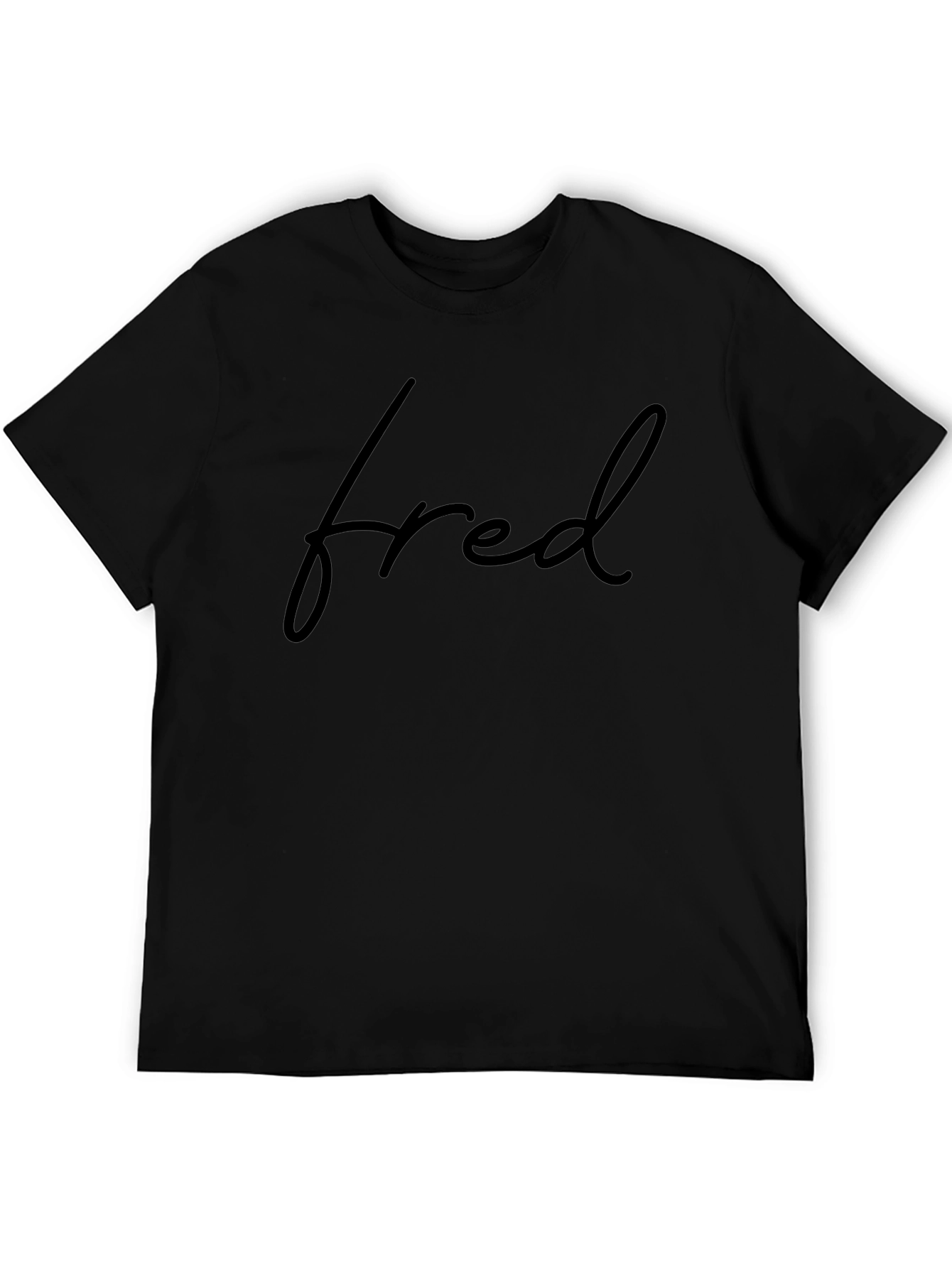 Fred Script Black T-Shirt - Modern Style