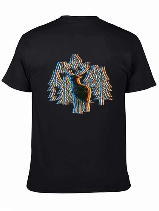 Glitch Art Deer Graphic Tee
