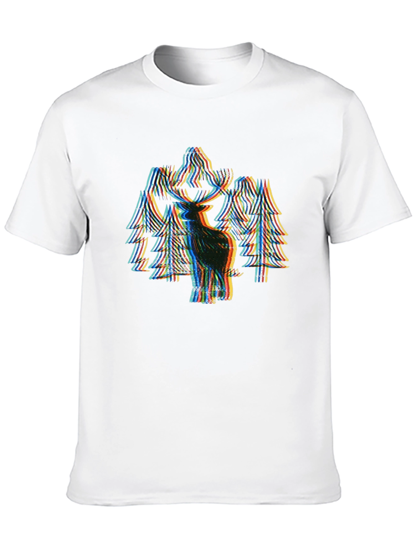 Glitch Art Deer Graphic Tee