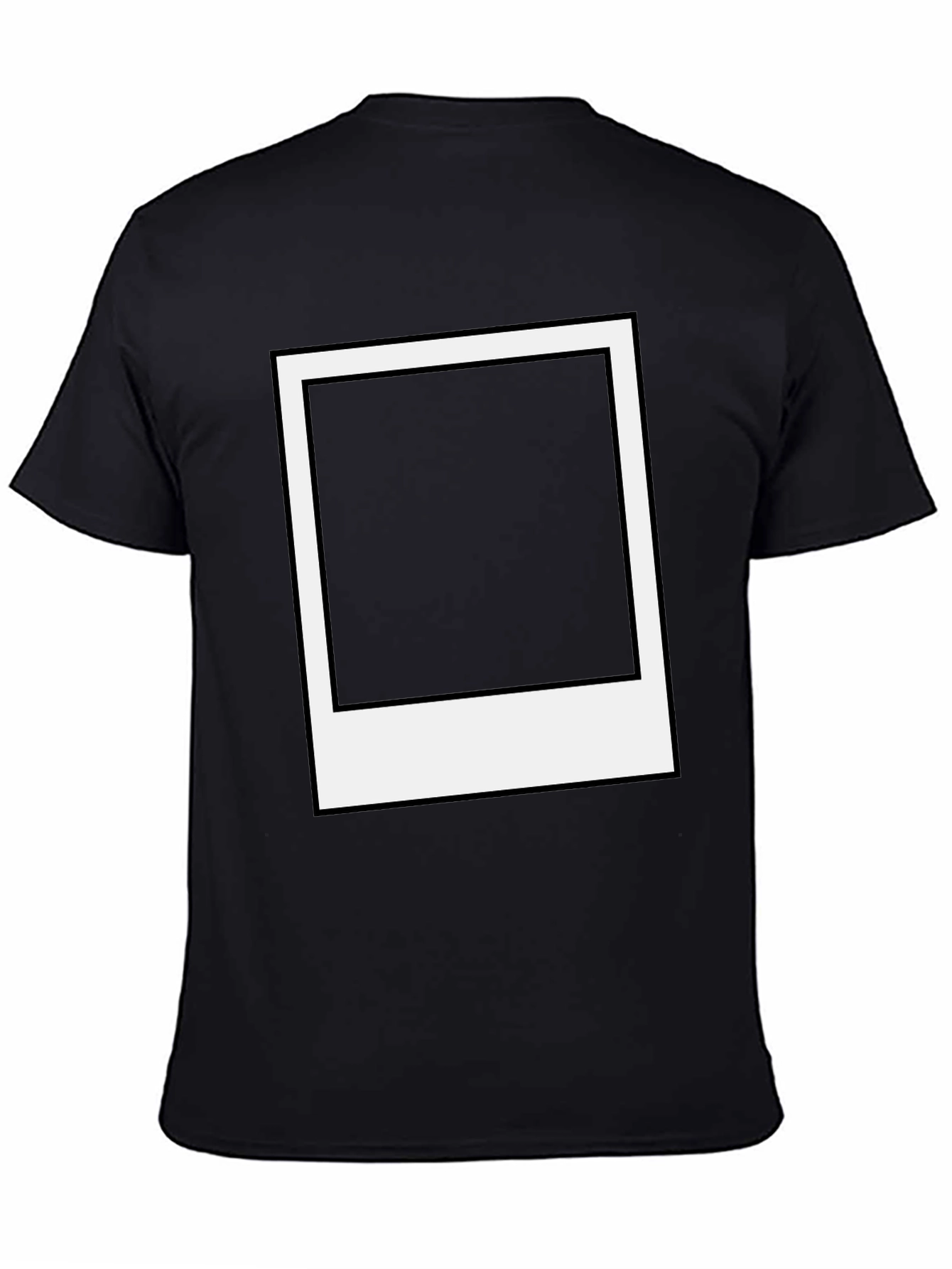 Retro Polaroid Frame Graphic Tee - Classic Black