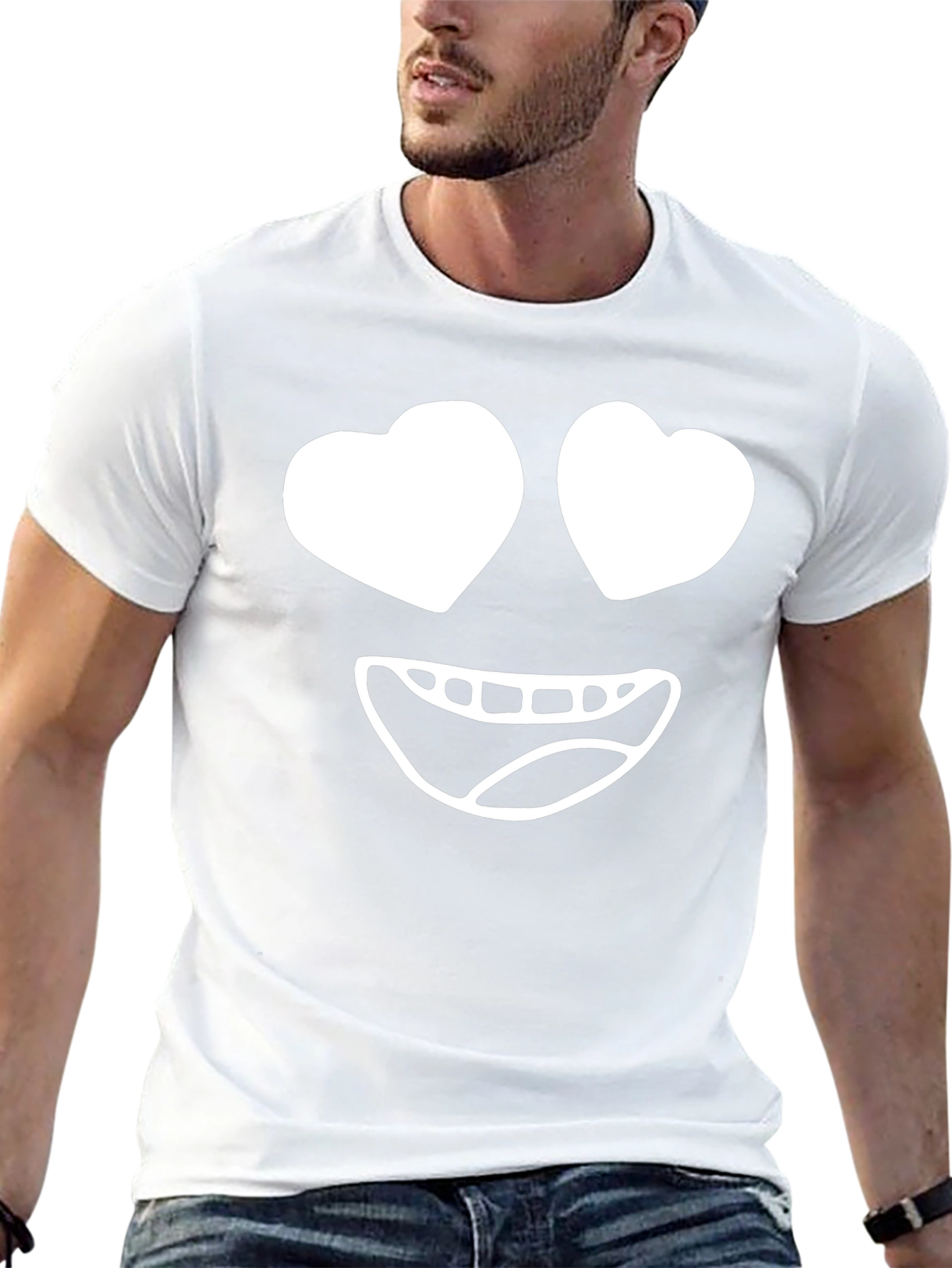 Heart Eyes Emoji Black T-Shirt
