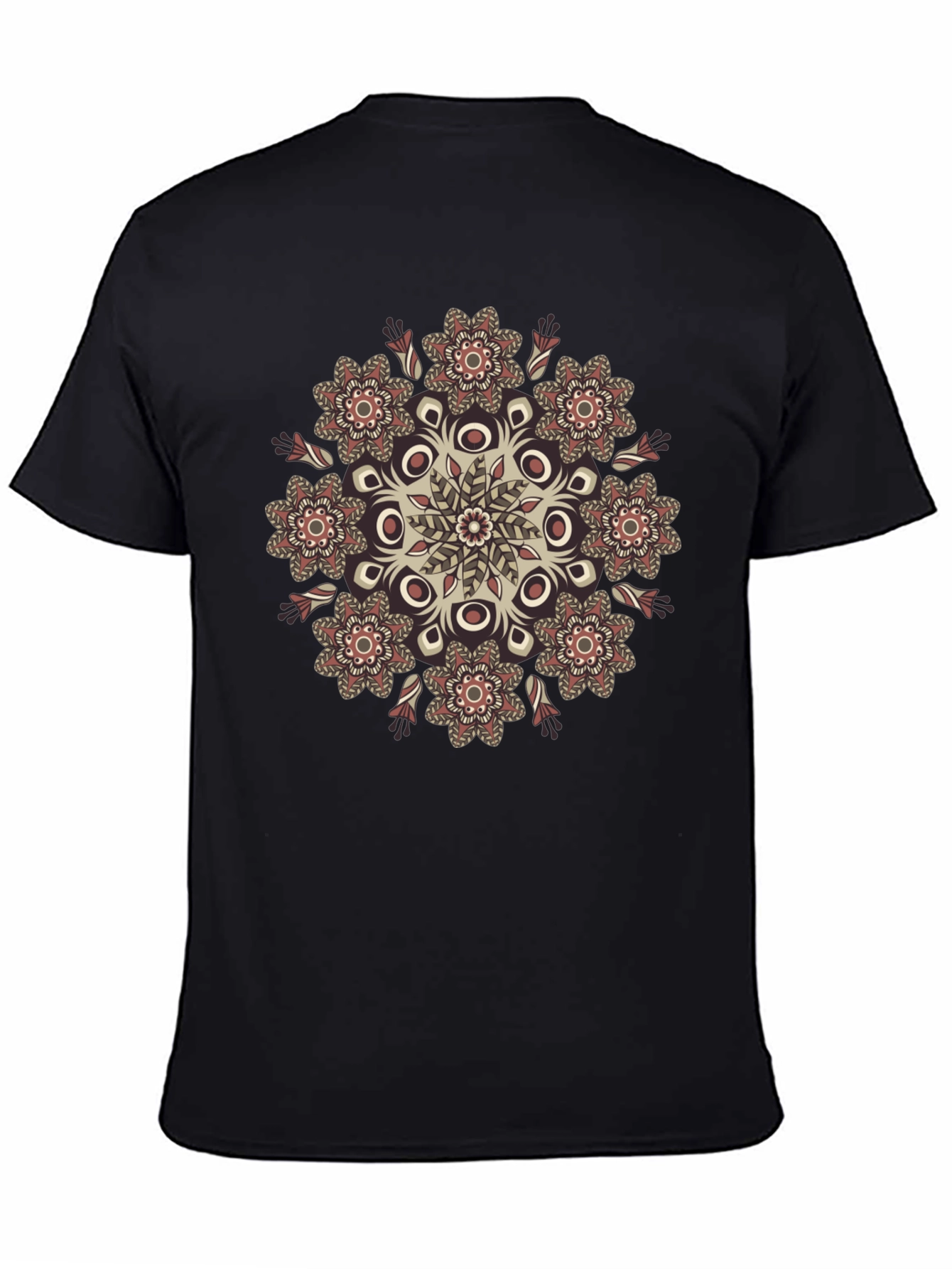 Floral Mandala Graphic Tee - Black