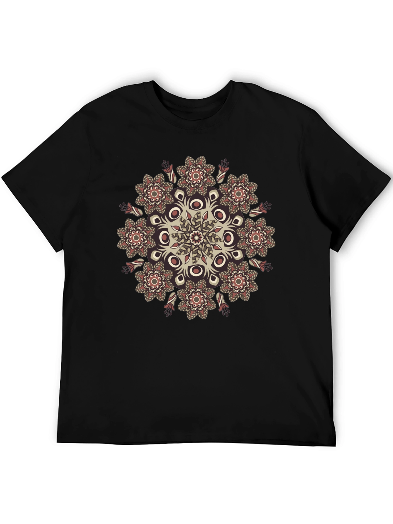 Floral Mandala Graphic Tee - Black