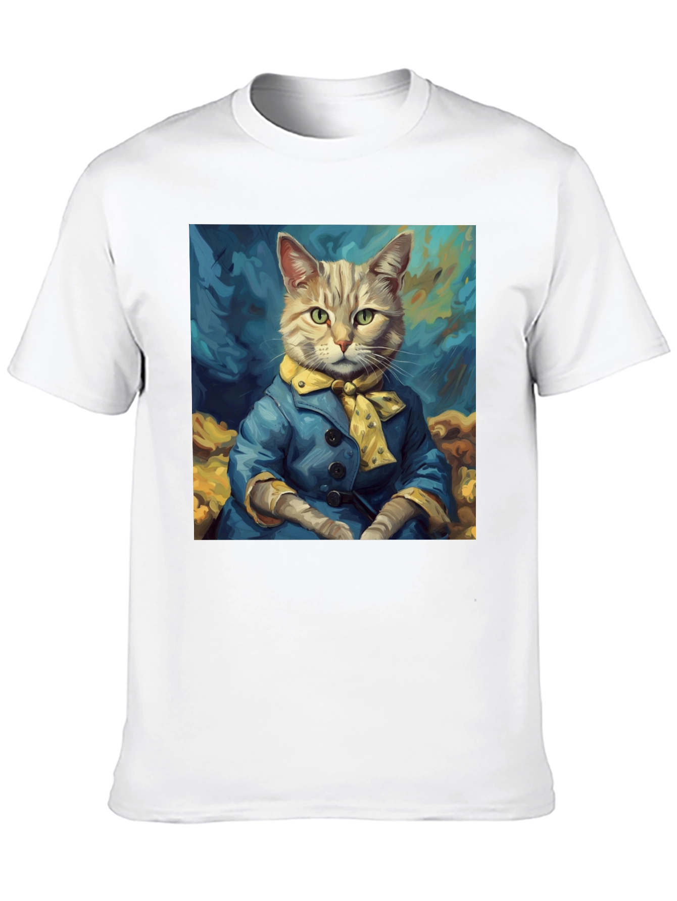 Cat Art T-Shirt - Dapper Feline Design