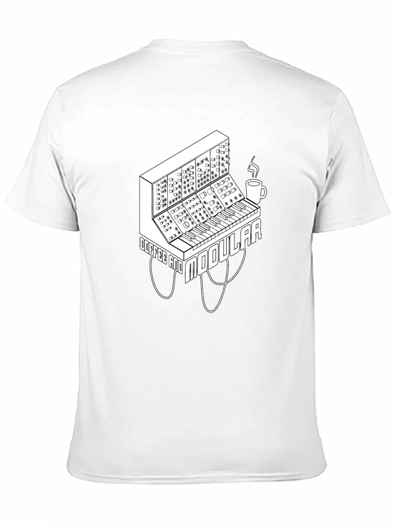 Coffee and Modular Synthesizer Black T-Shirt