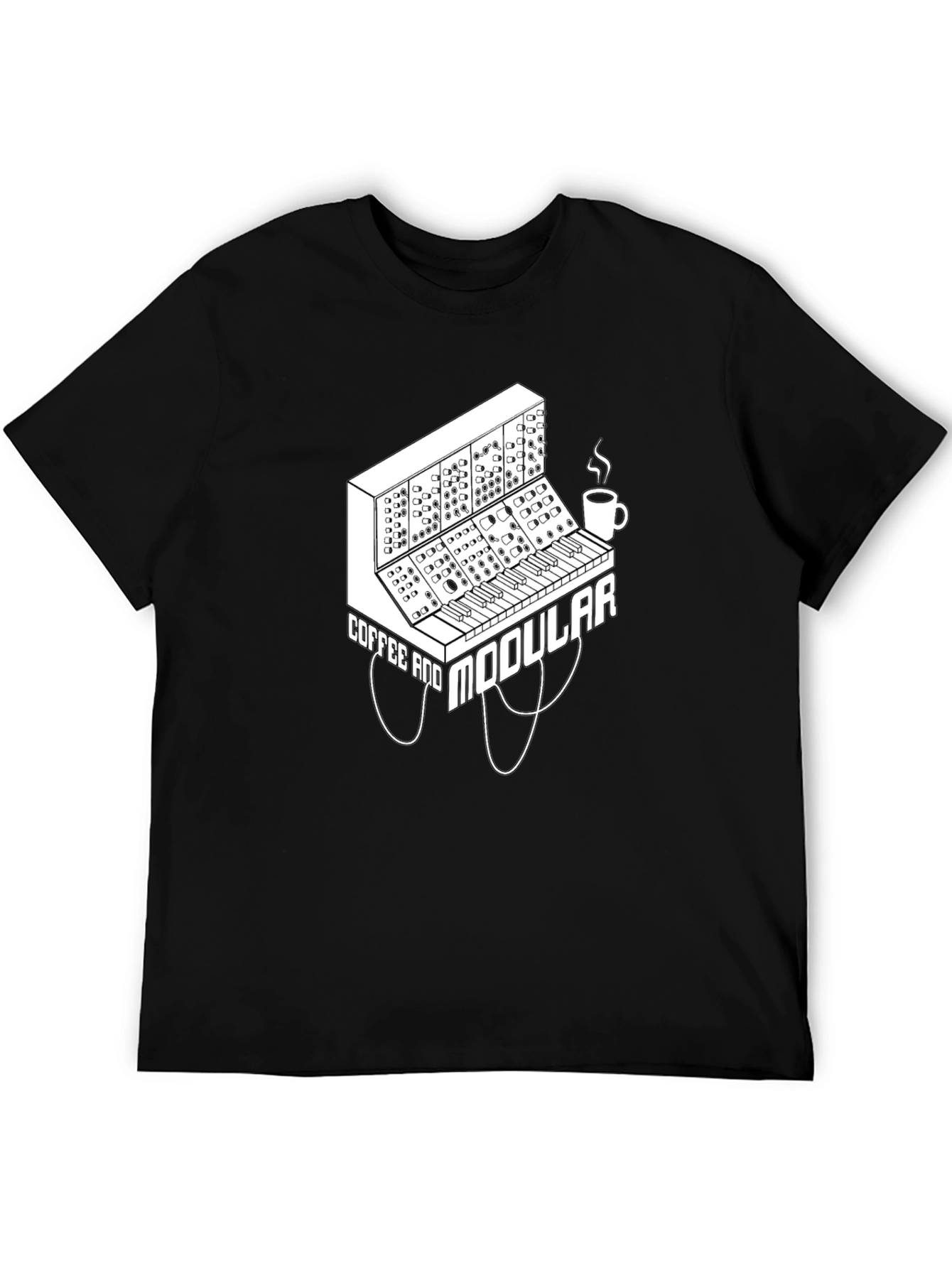 Coffee and Modular Synthesizer Black T-Shirt