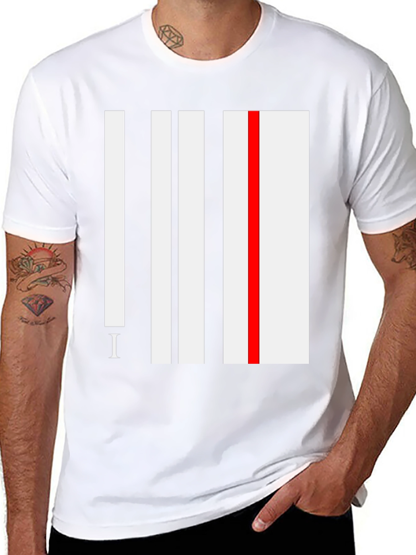 Modern Stripe Tee - Black Graphic Print Shirt