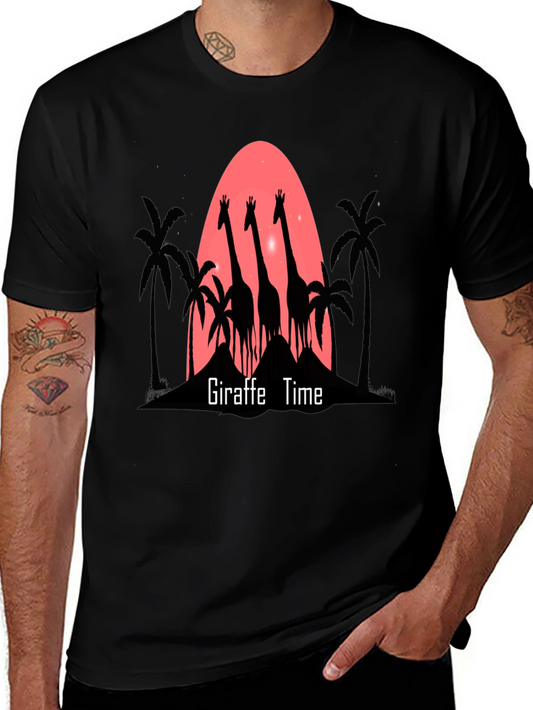 Giraffe Time Mens Graphic T-Shirt