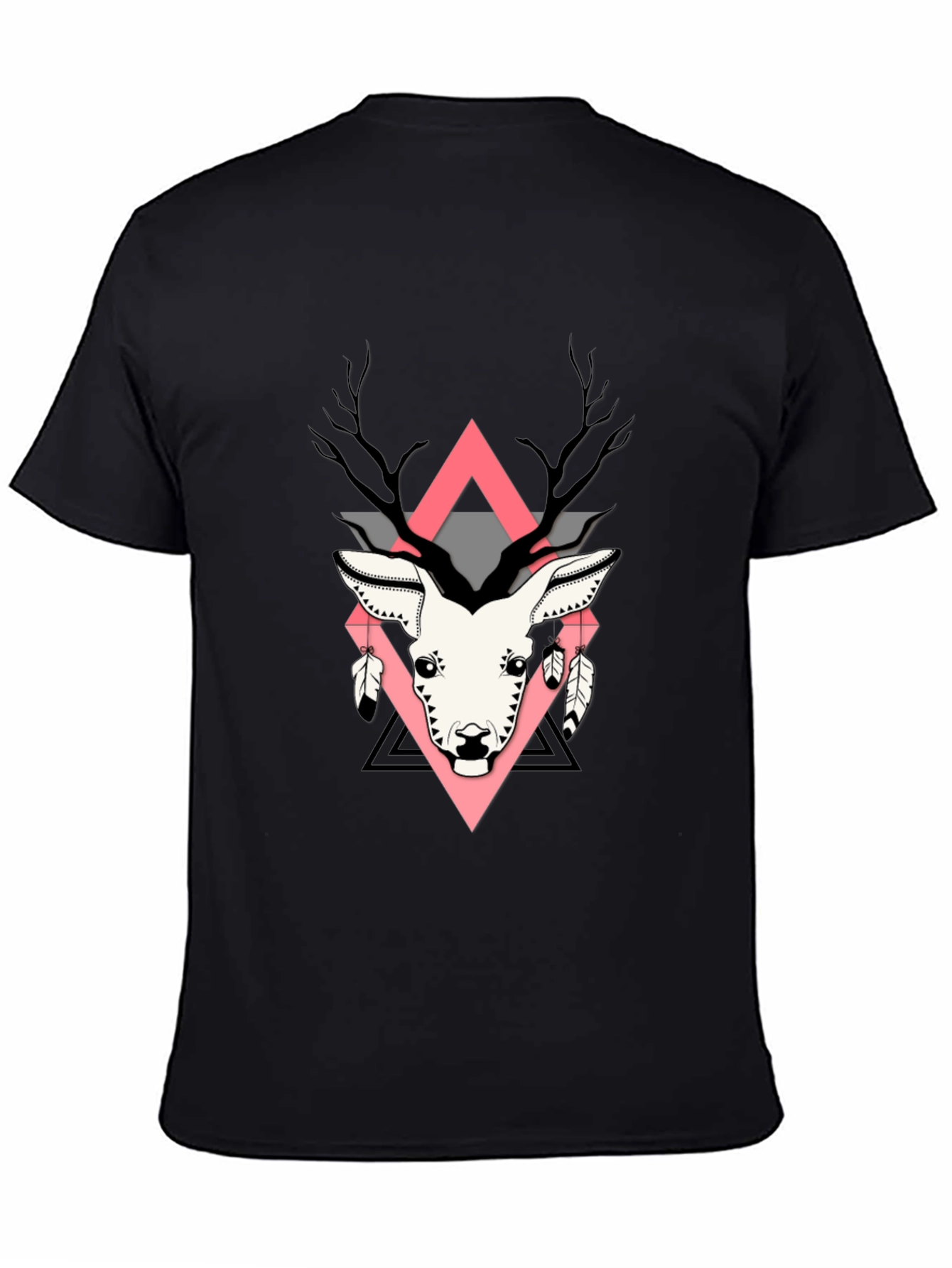 Geometric Deer Graphic Print T-Shirt
