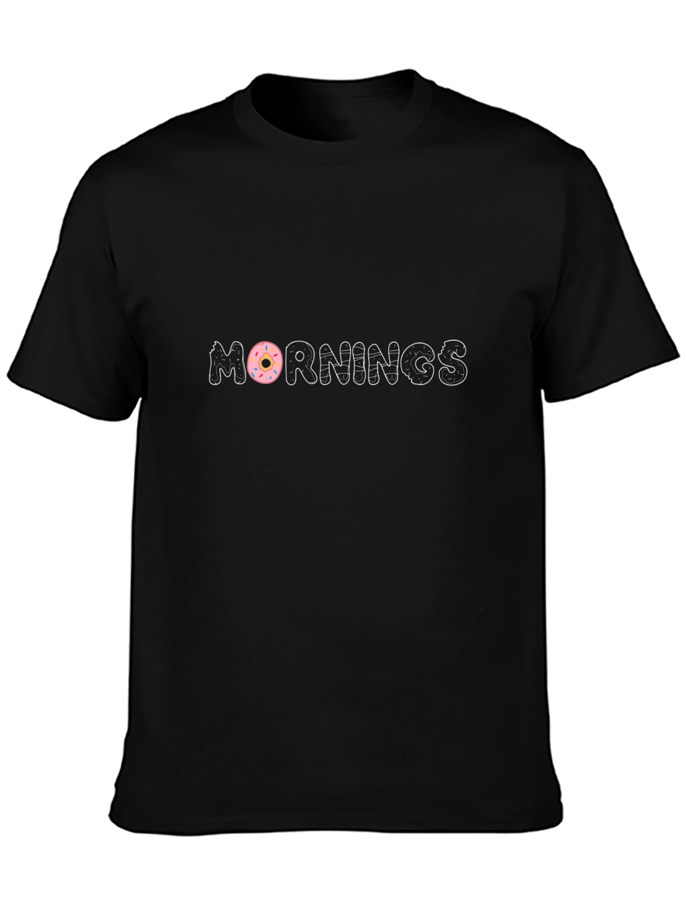 Mornings Donut Graphic Black T-Shirt