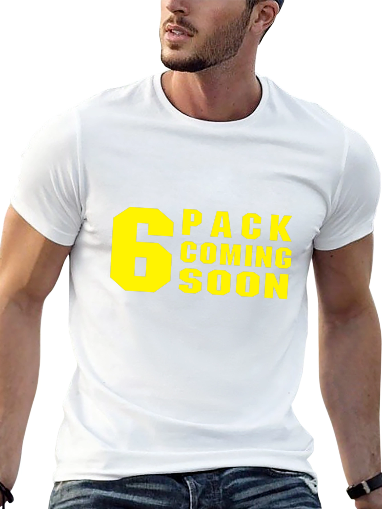 6 Pack Coming Soon T-Shirt - Gym Humor