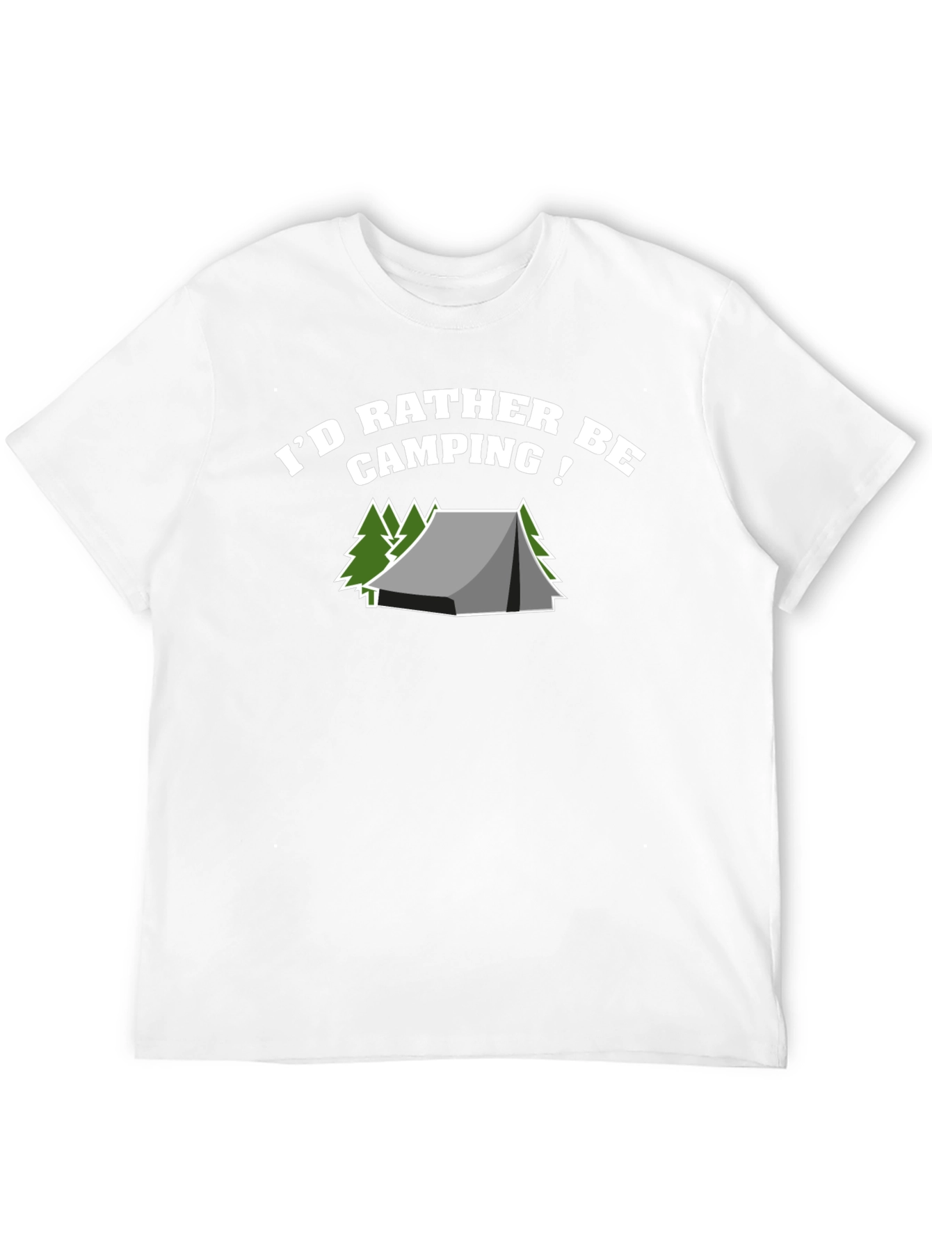 Camping T-Shirt: Id Rather Be Camping! Black Tee