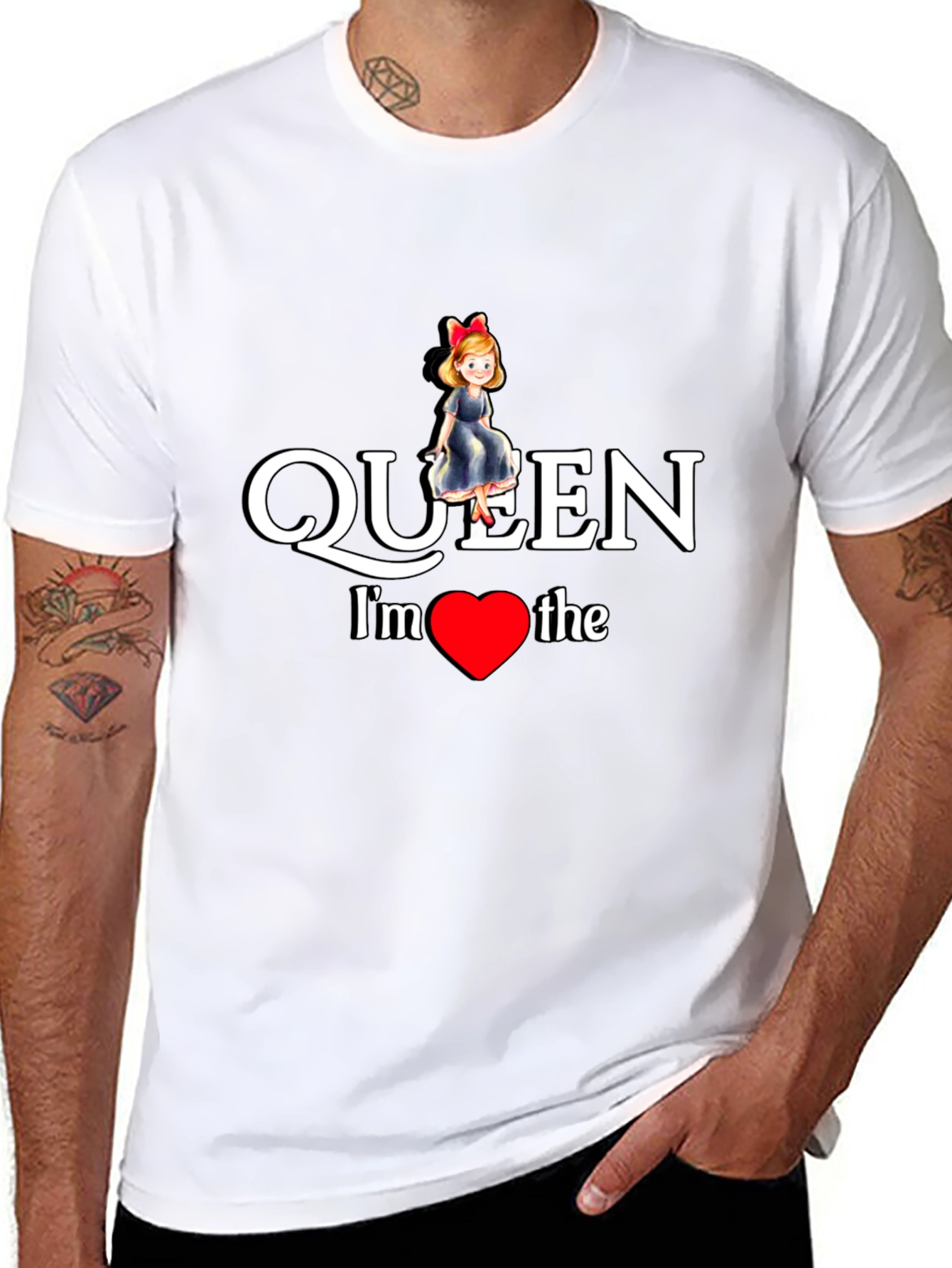 Queen of Hearts Graphic Tee - Black Cotton Shirt
