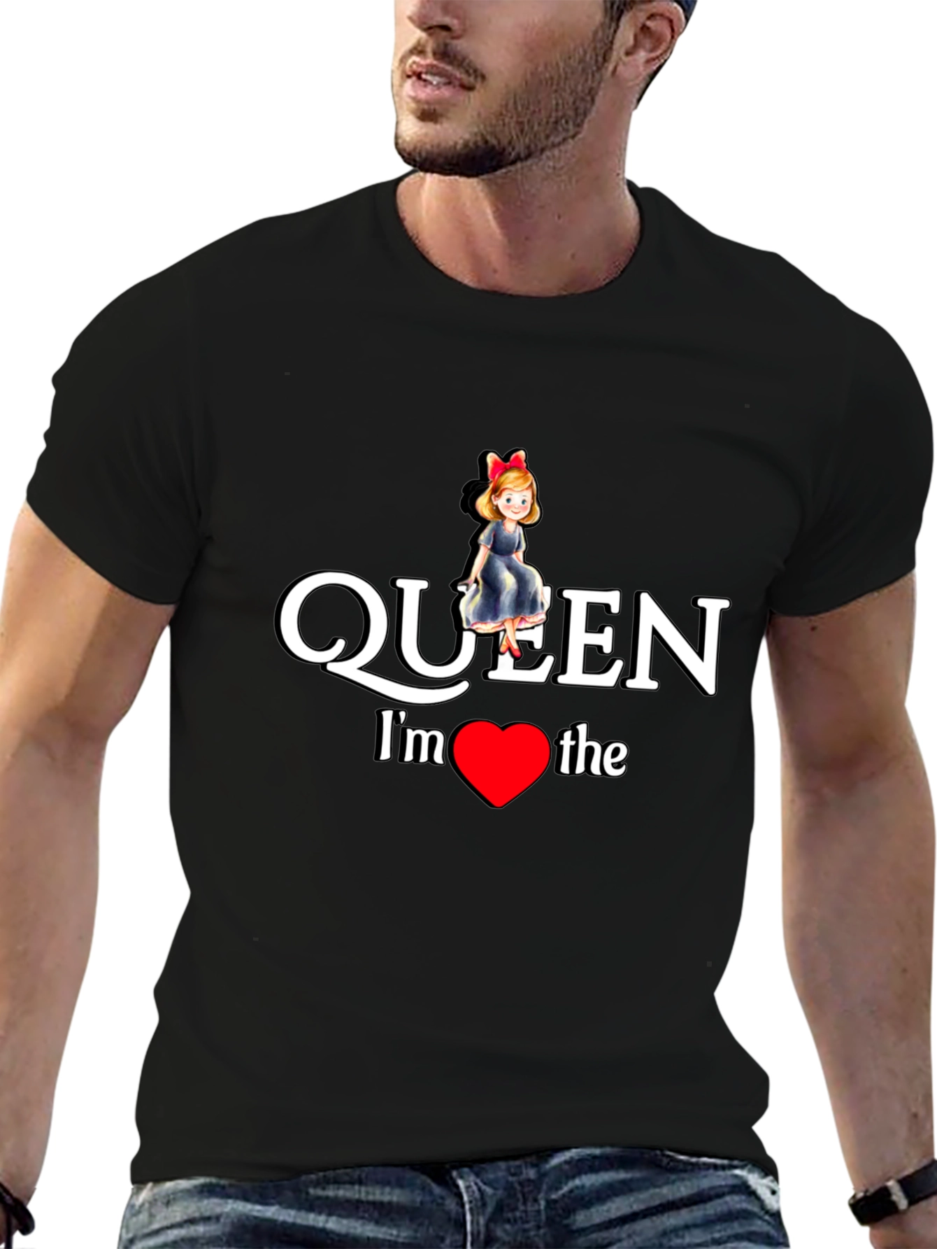 Queen of Hearts Graphic Tee - Black Cotton Shirt