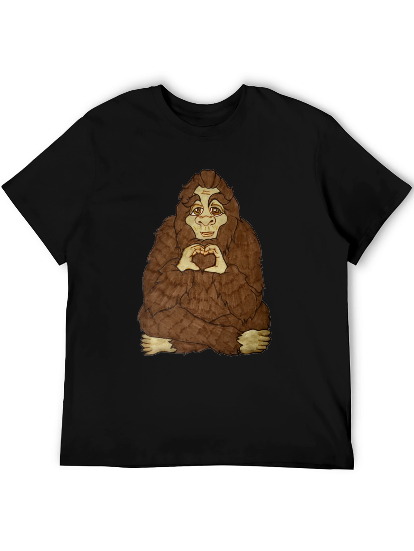 Bigfoot Heart Hands Graphic Tee - Soft Cotton Blend