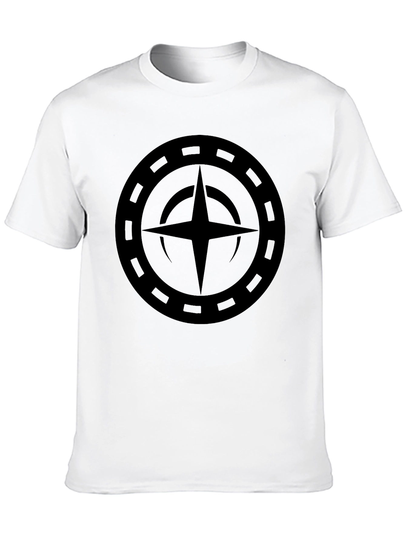 Mens Black Graphic Tee - Compass Design