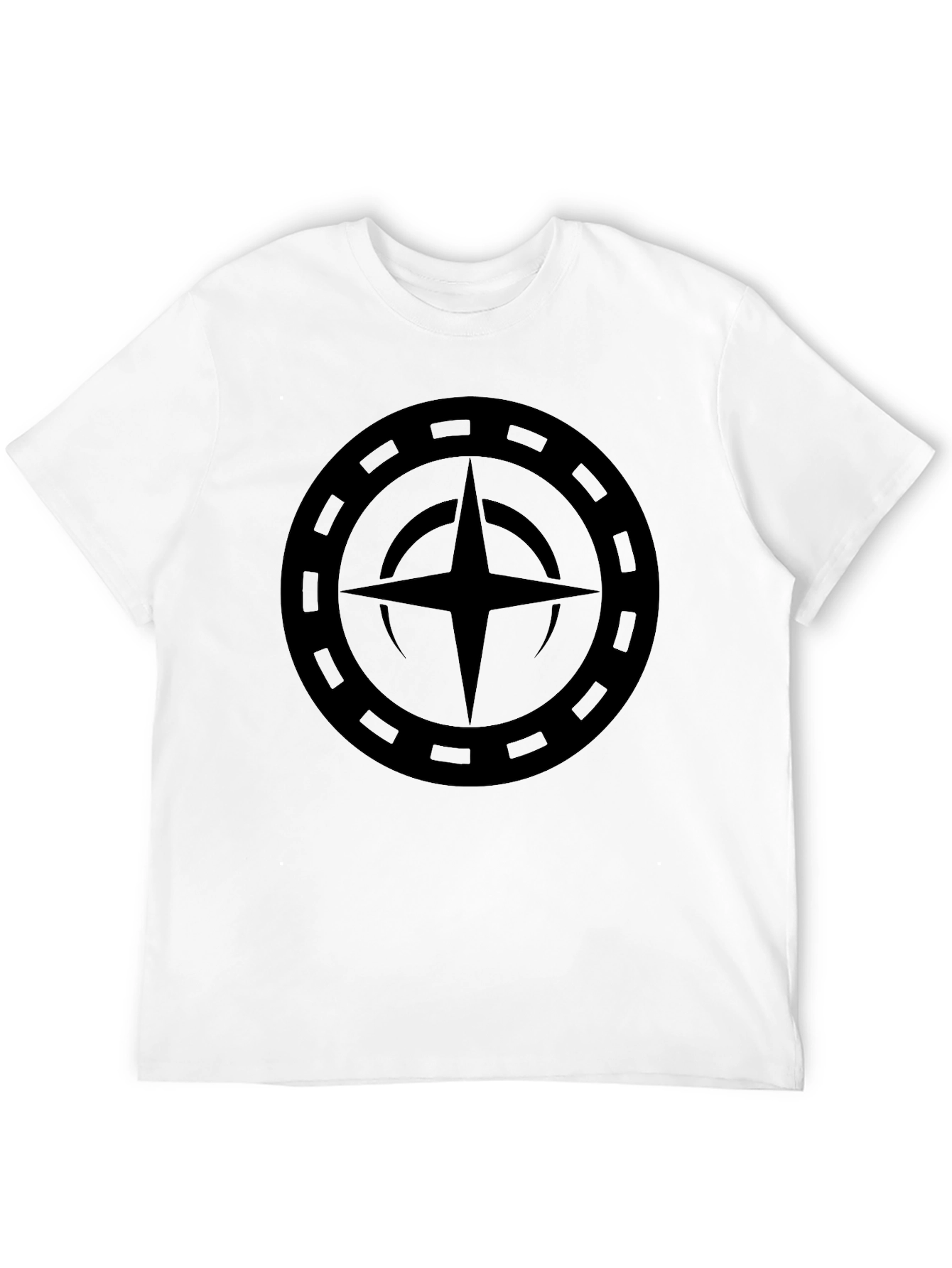 Mens Black Graphic Tee - Compass Design