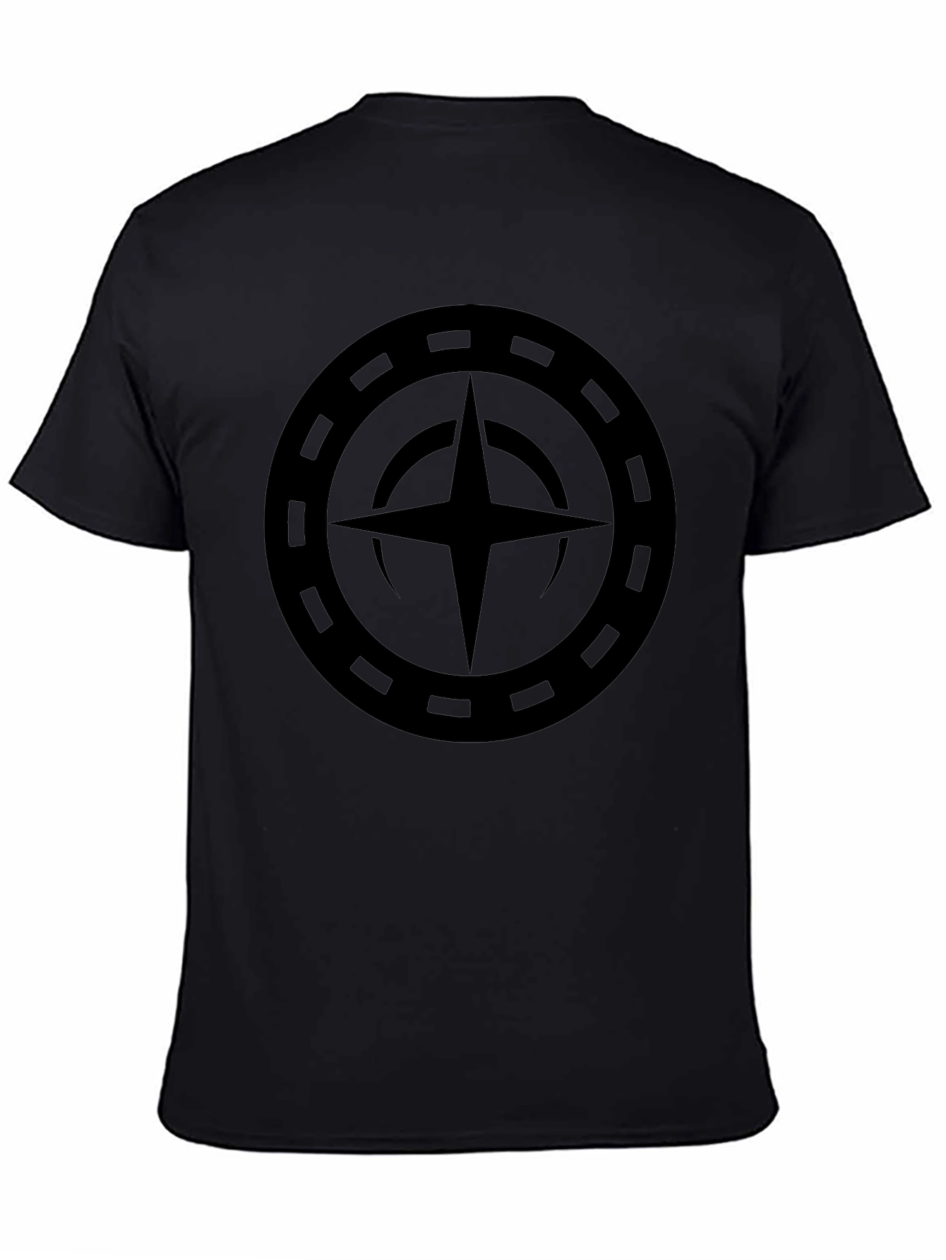 Mens Black Graphic Tee - Compass Design