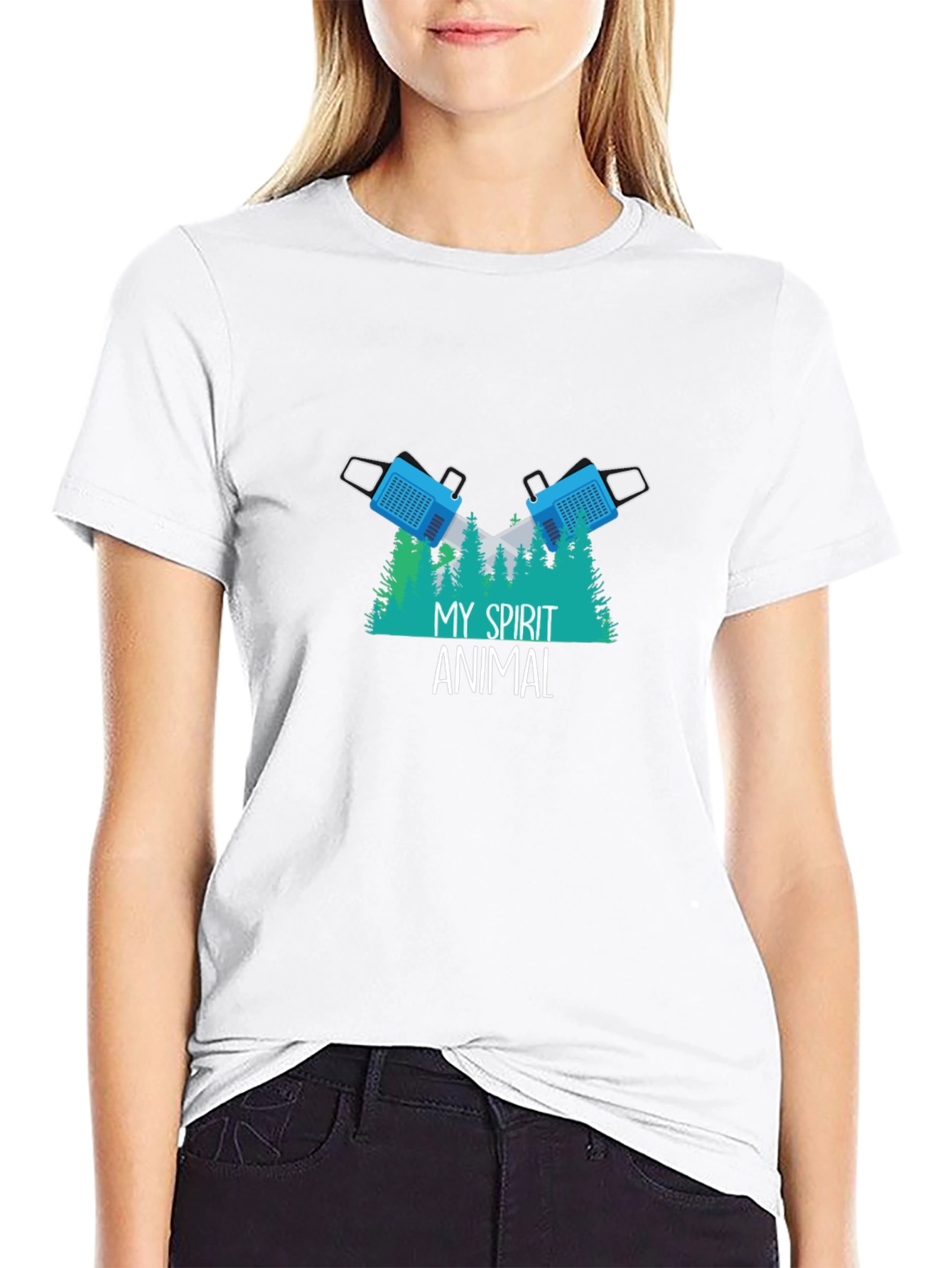 My Spirit Animal Lumberjack Chainsaw Graphic T-Shirt