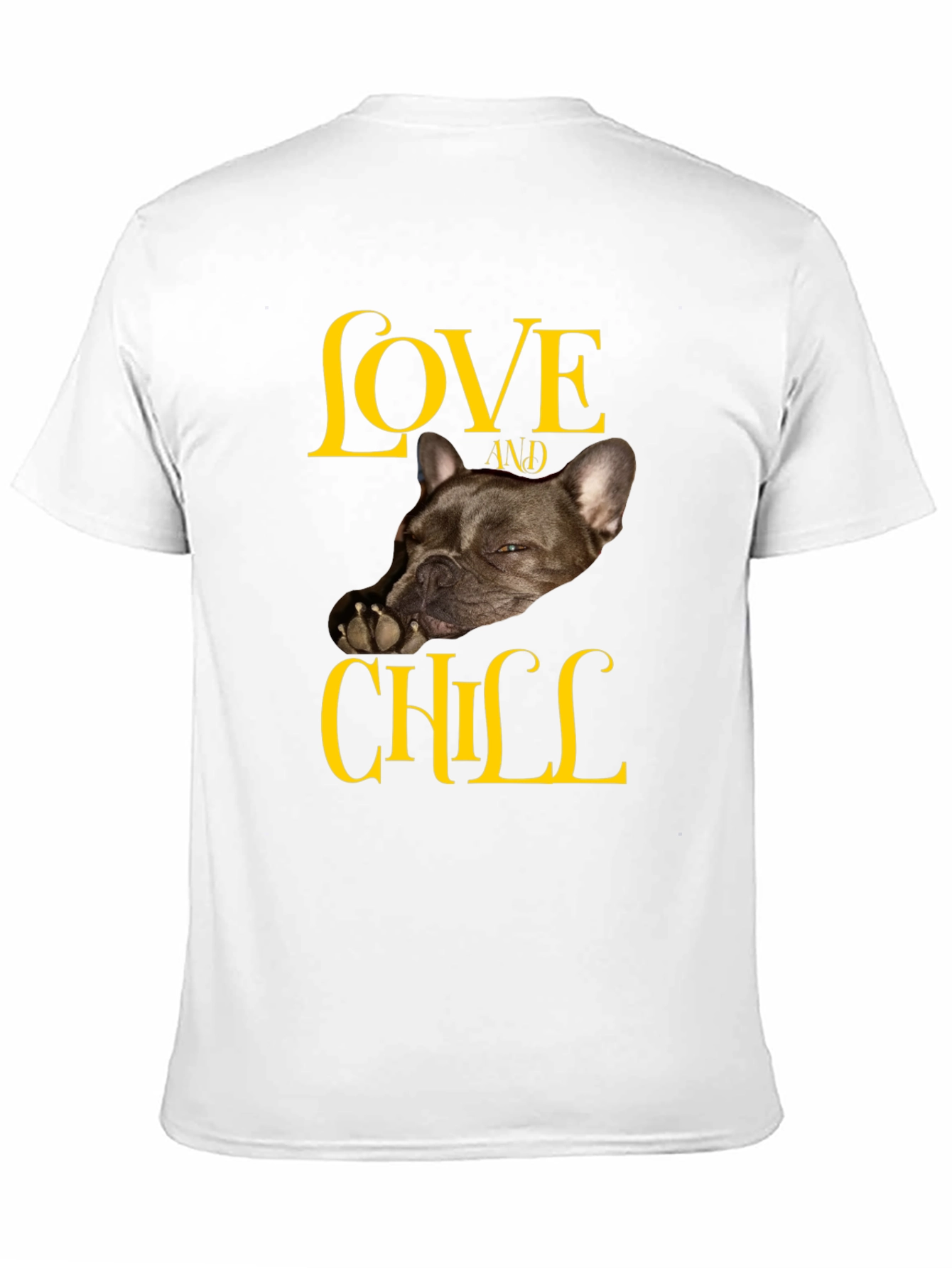 Love and Chill French Bulldog Black T-Shirt