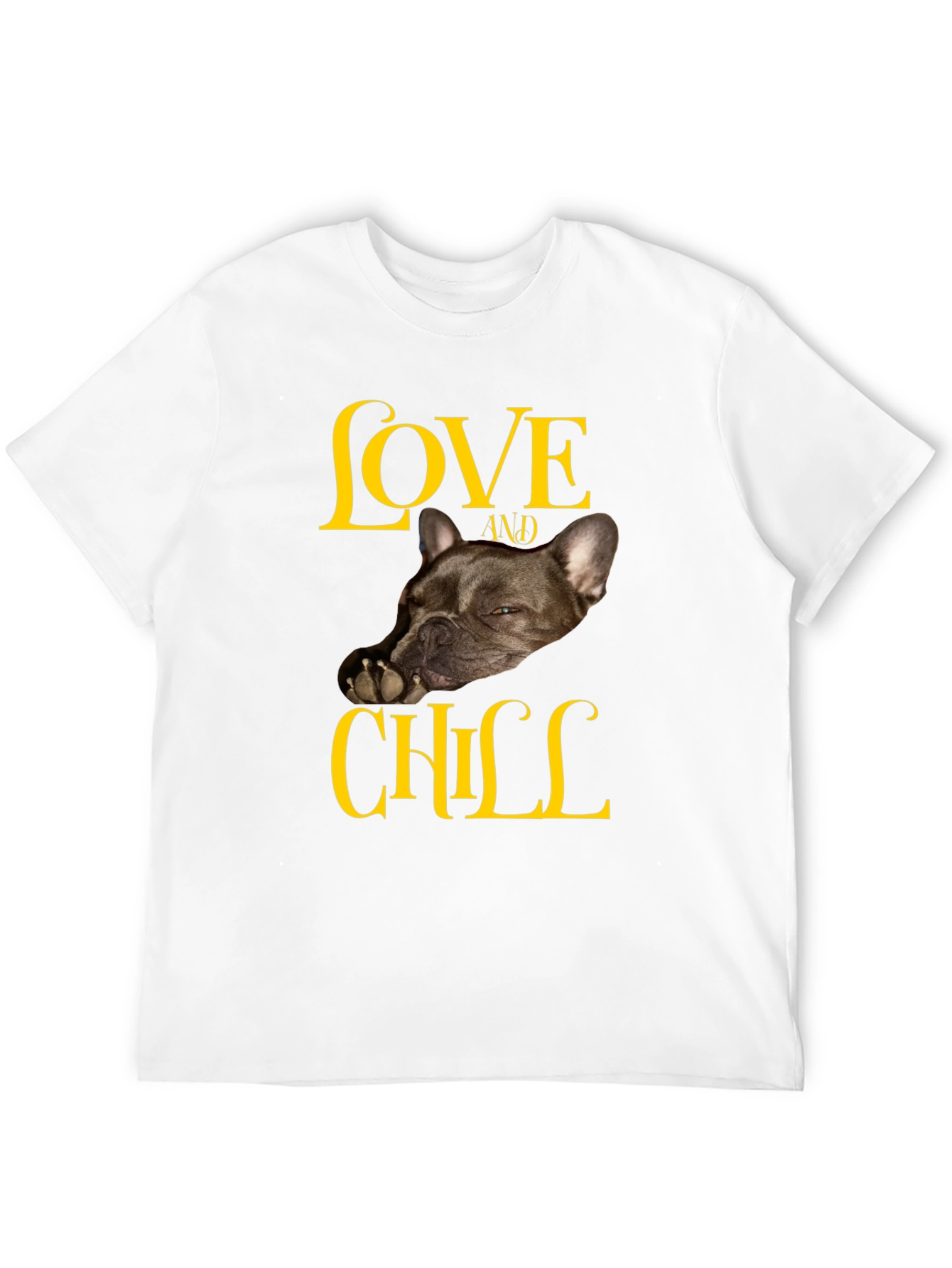 Love and Chill French Bulldog Black T-Shirt