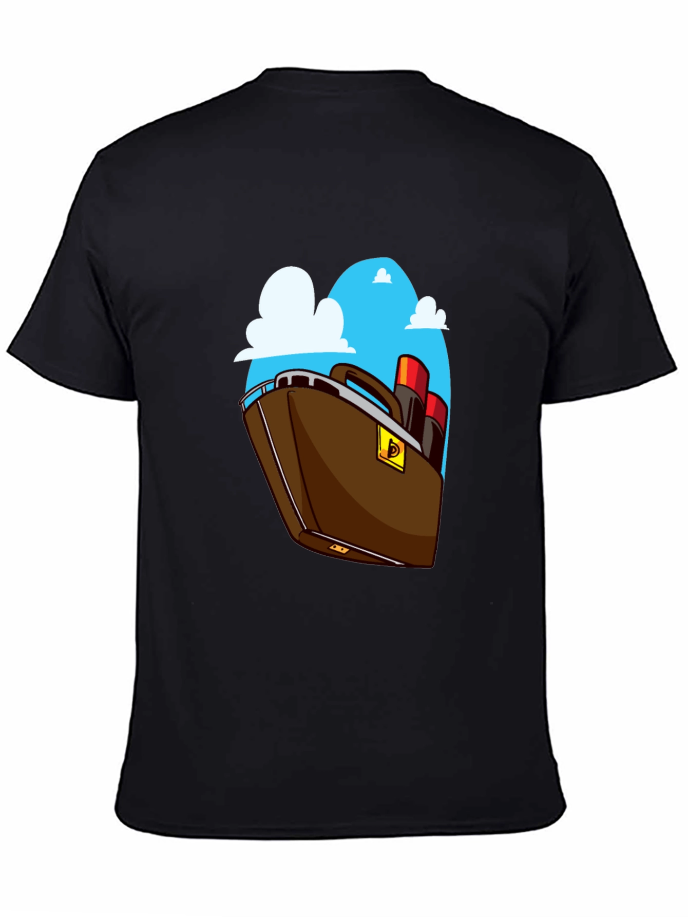 Cartoon Boat Graphic Tee - Black Cotton Comfort