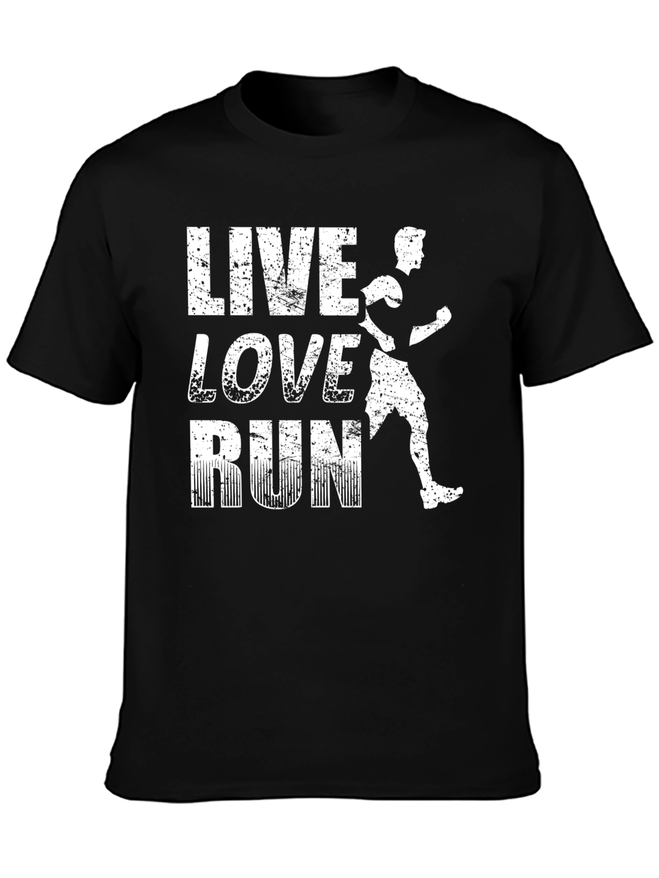 Live Love Run Black Graphic T-Shirt