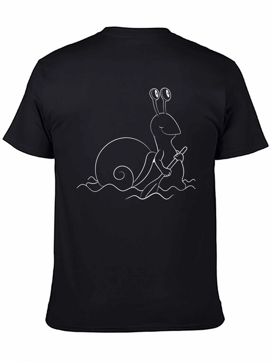 Snail Row Boat T-Shirt - Unisex Black Tee
