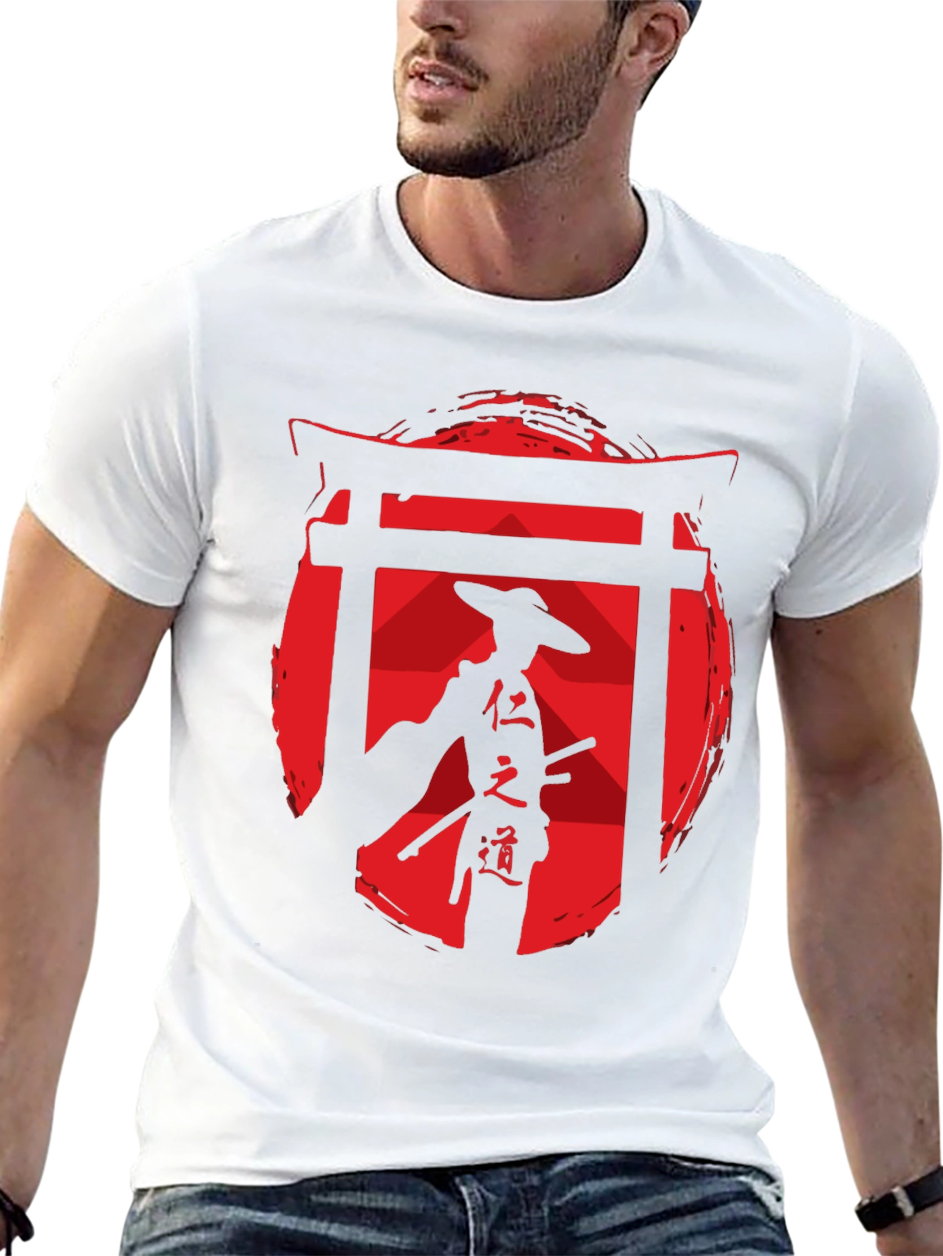 Samurai Graphic Tee - Red Sun Design