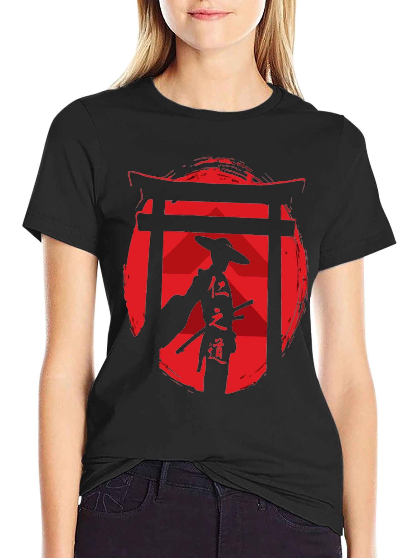 Samurai Graphic Tee - Red Sun Design