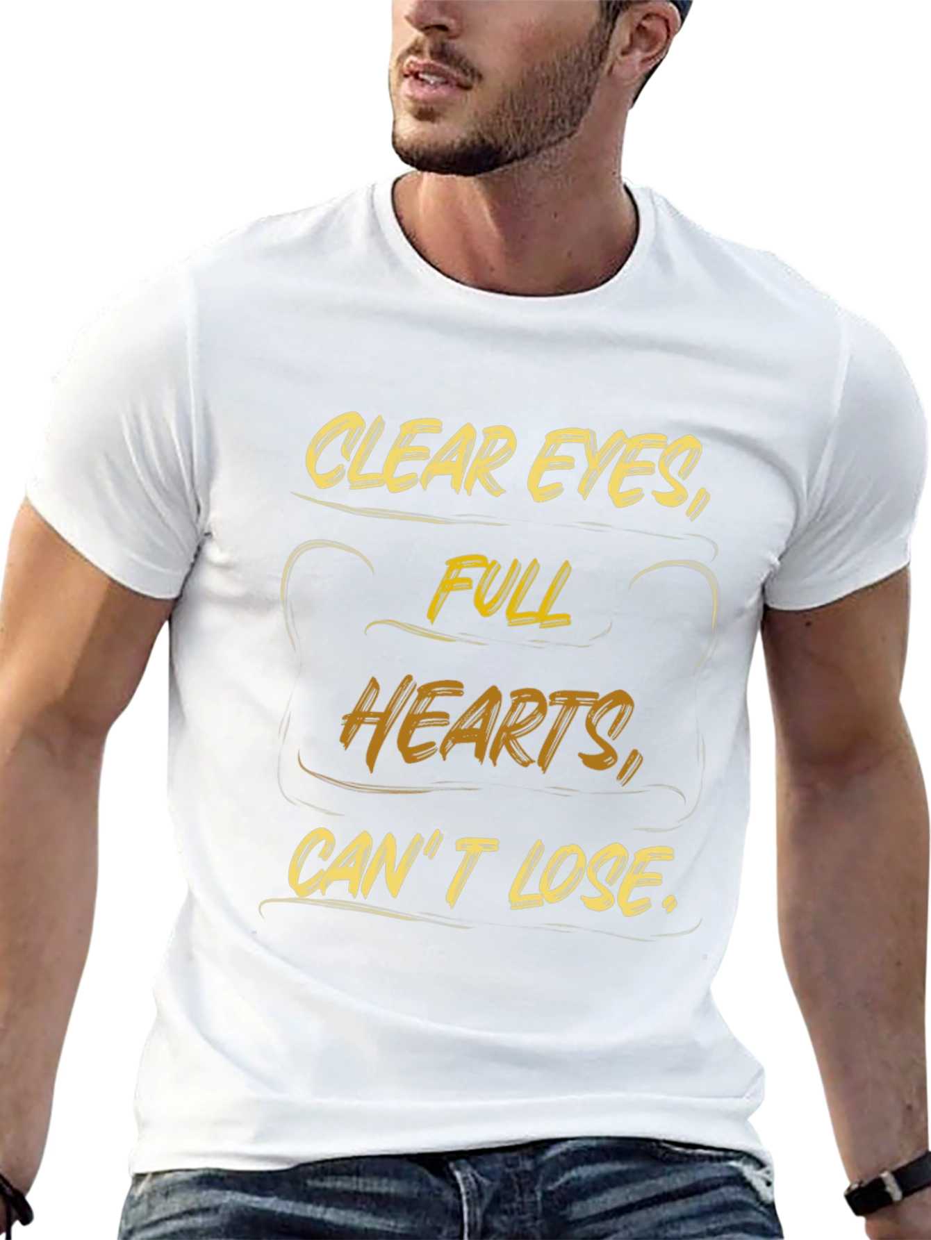 Inspirational Black T-Shirt: Clear Eyes Full Hearts