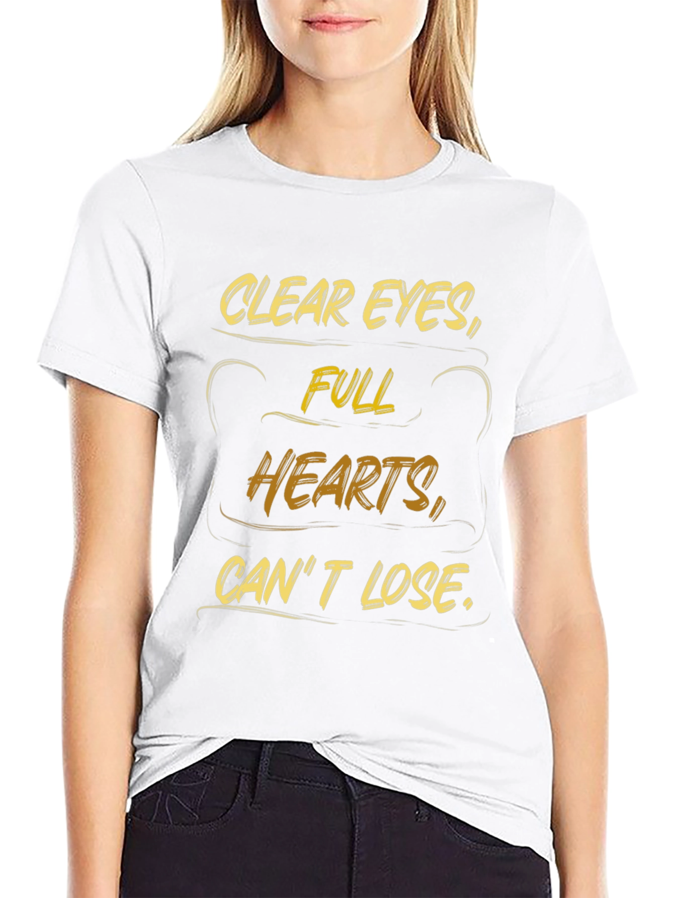Inspirational Black T-Shirt: Clear Eyes Full Hearts