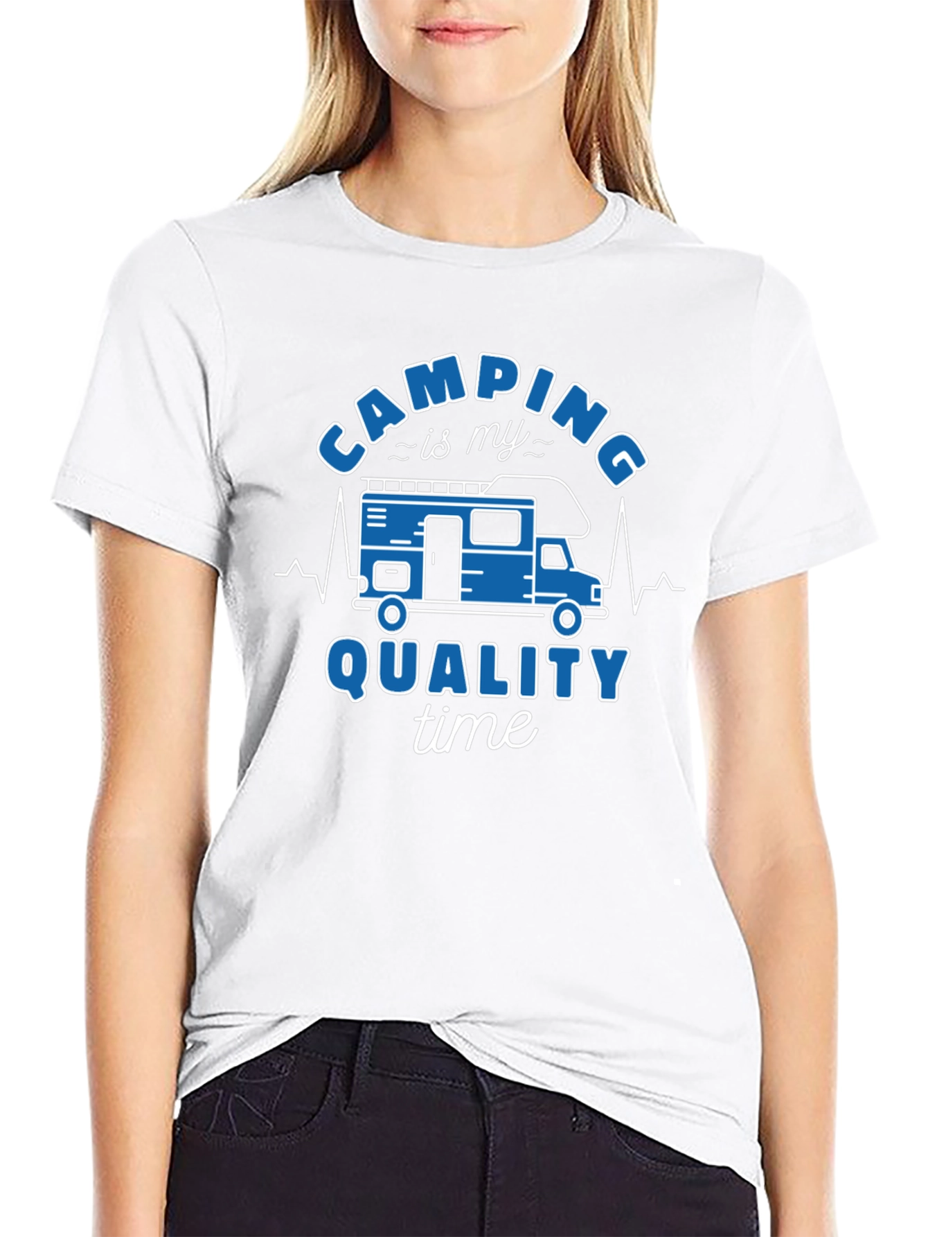 Camping Quality Time Graphic Tee - Black Cotton Shirt