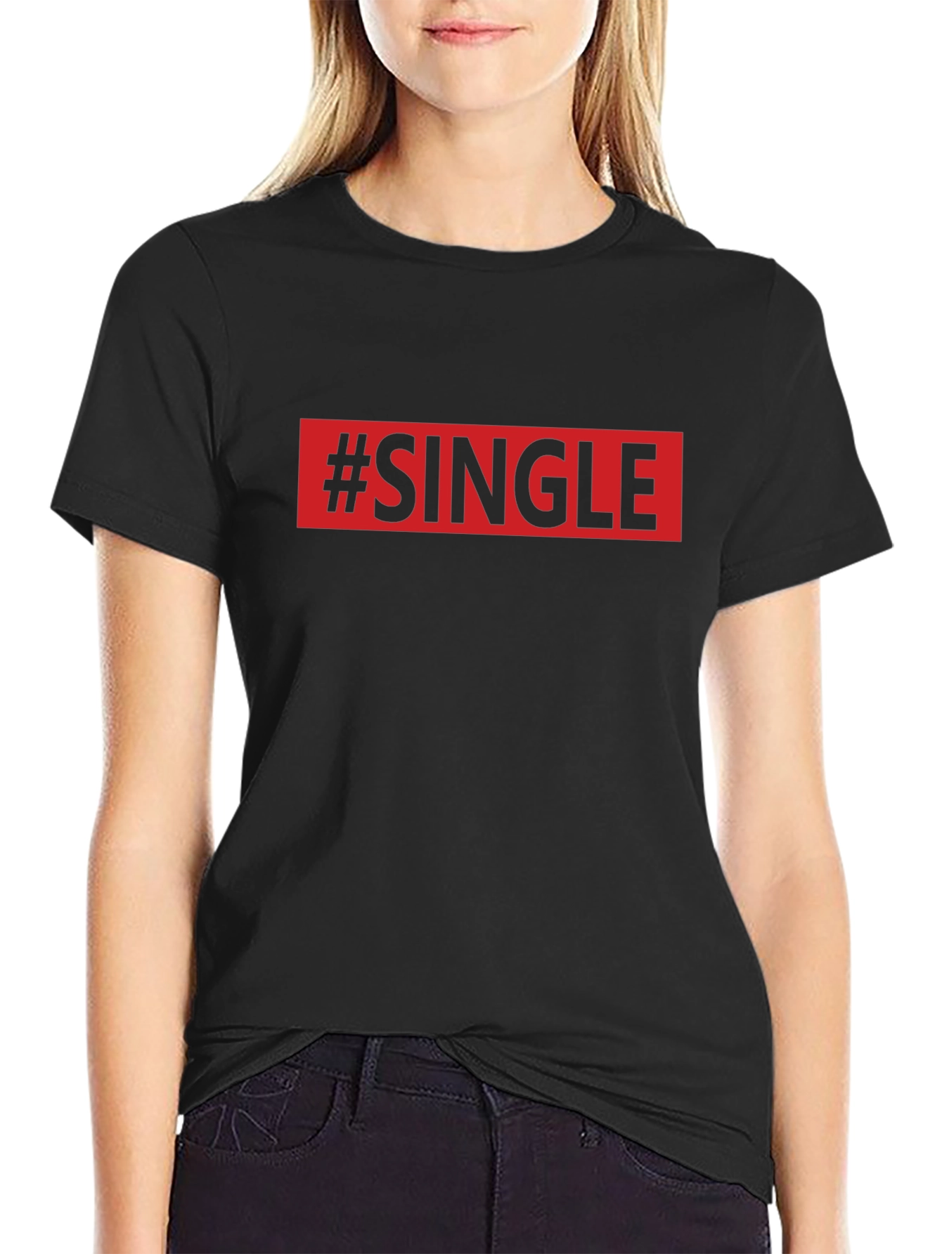 #Single Graphic Print Crew Neck T-Shirt
