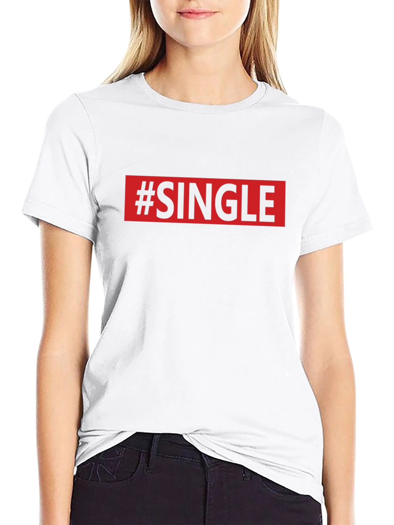 #Single Graphic Print Crew Neck T-Shirt